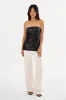 JUNI | Faux Leather Strapless Top sold by La Marque