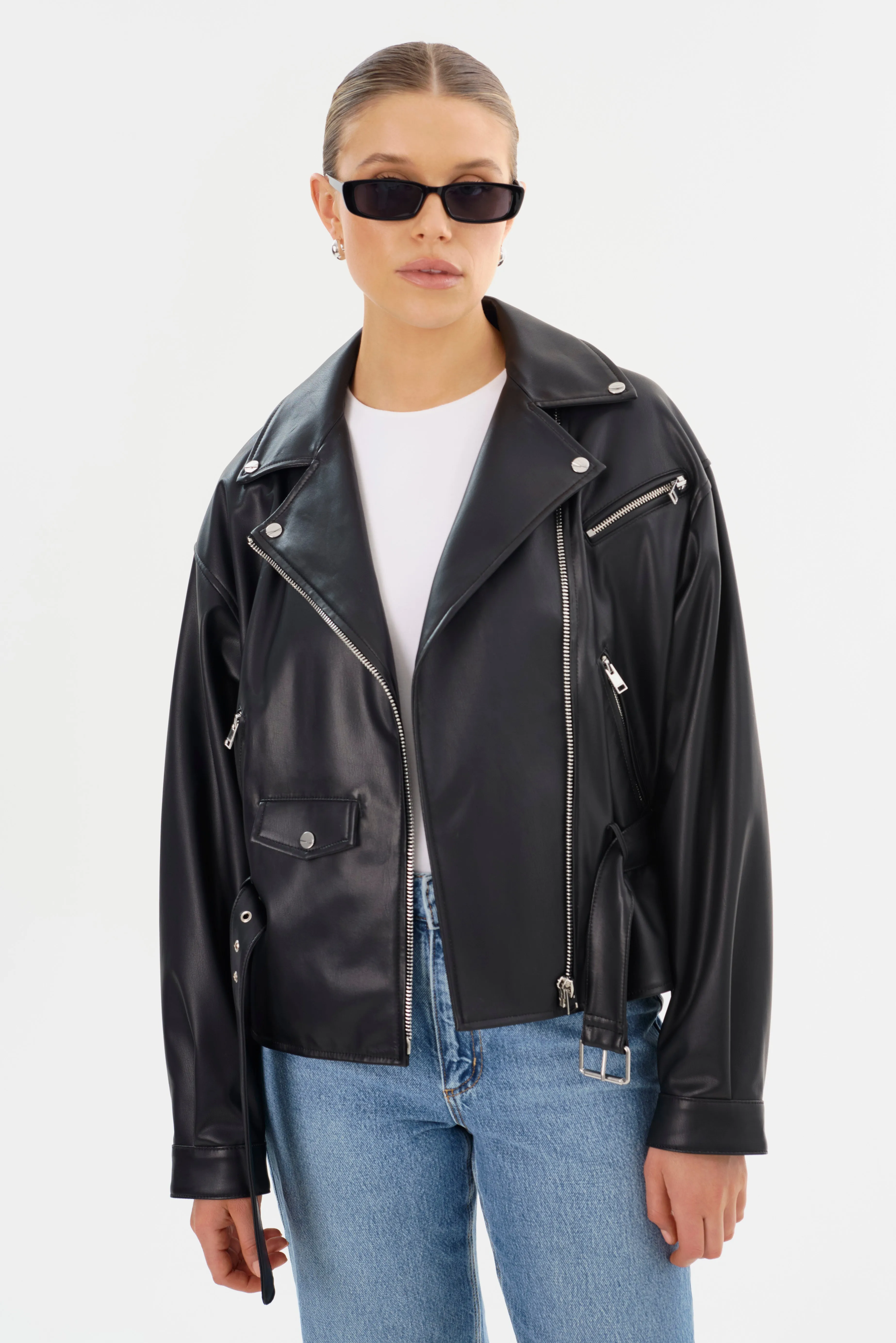 SHELIA | Faux Leather Biker Jacket sold by LAMARQUE product image thumbnail 3