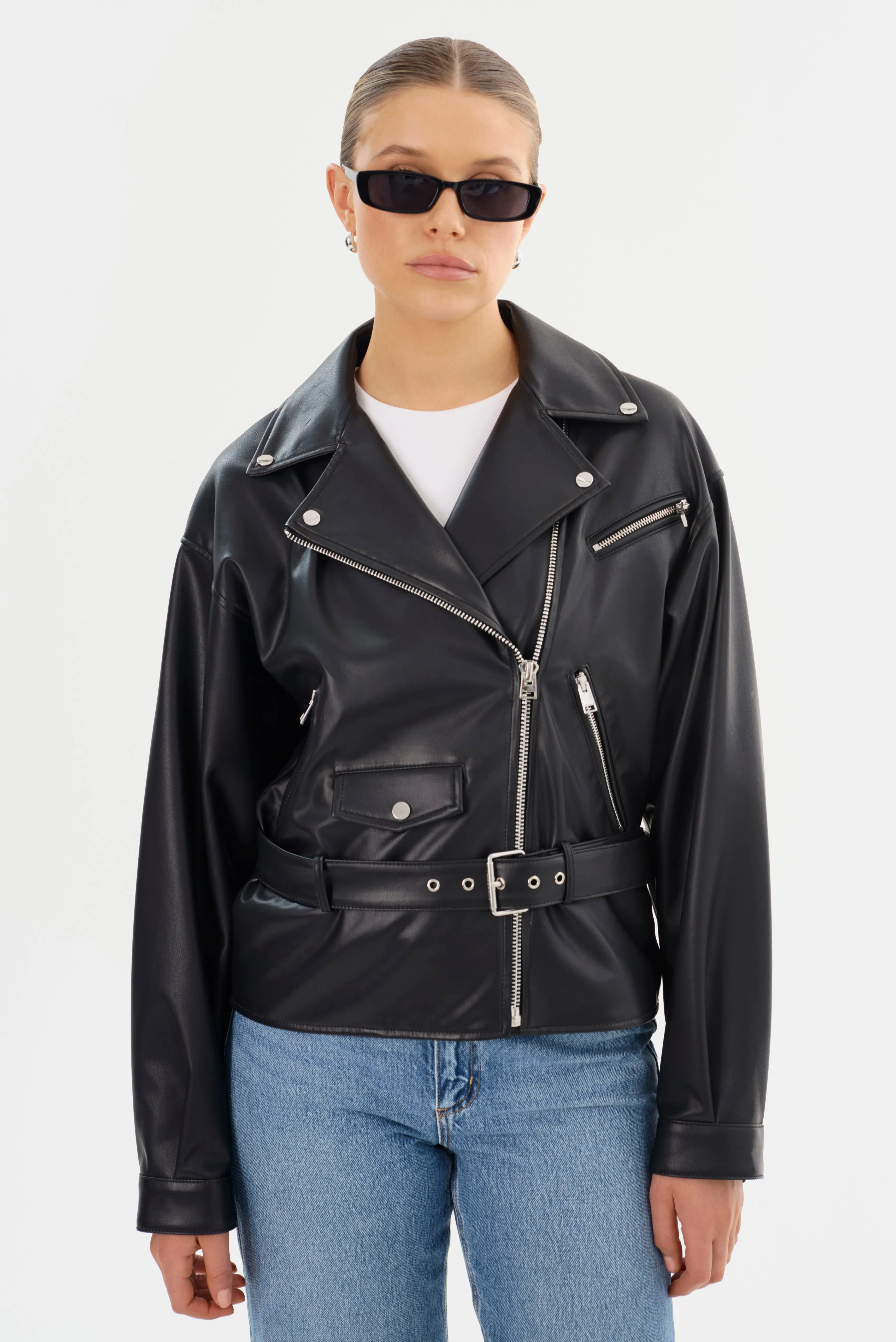 SHELIA | Faux Leather Biker Jacket sold by LAMARQUE