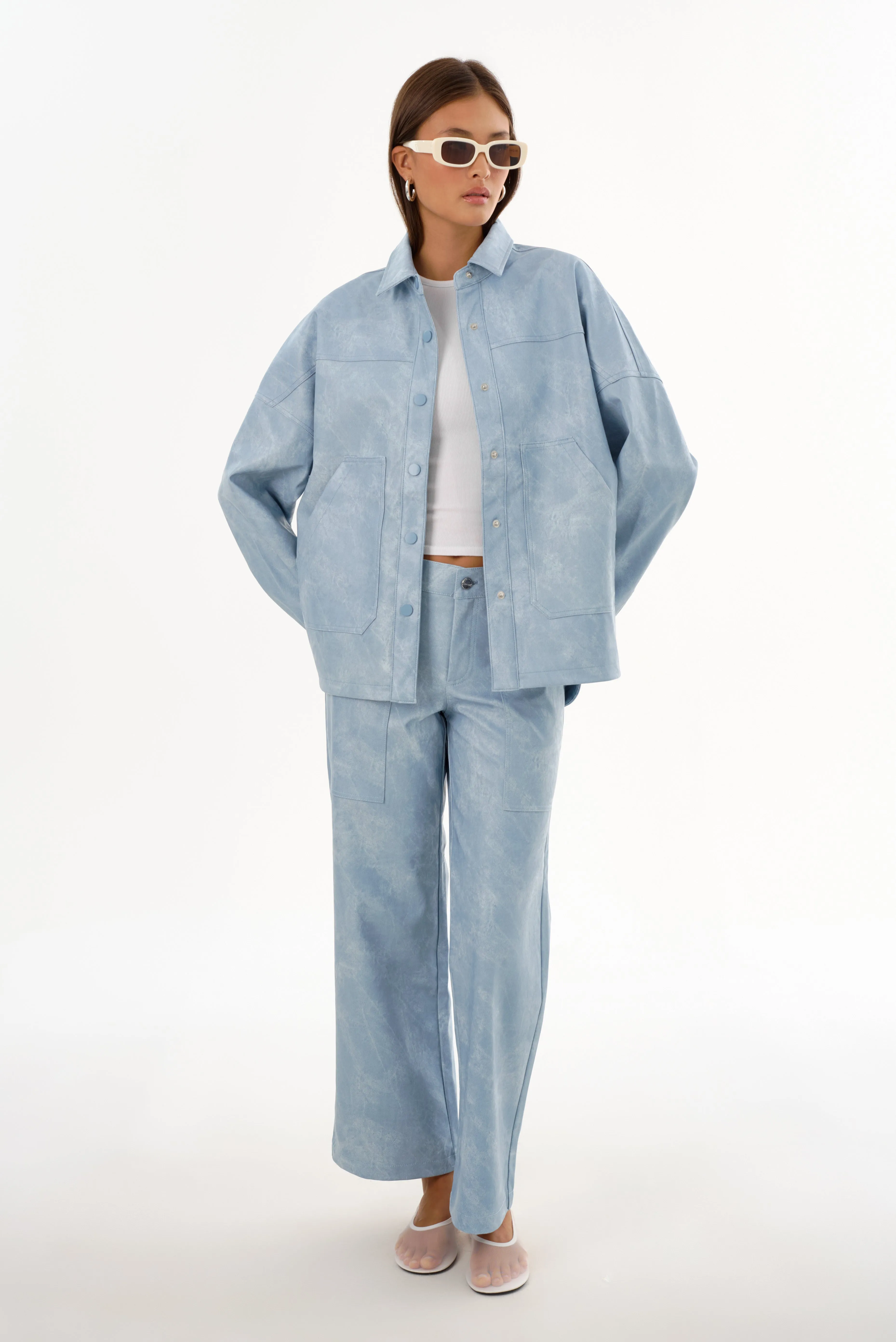 ODILE | Faux Leather Cargo Pants sold by LAMARQUE product image thumbnail 3