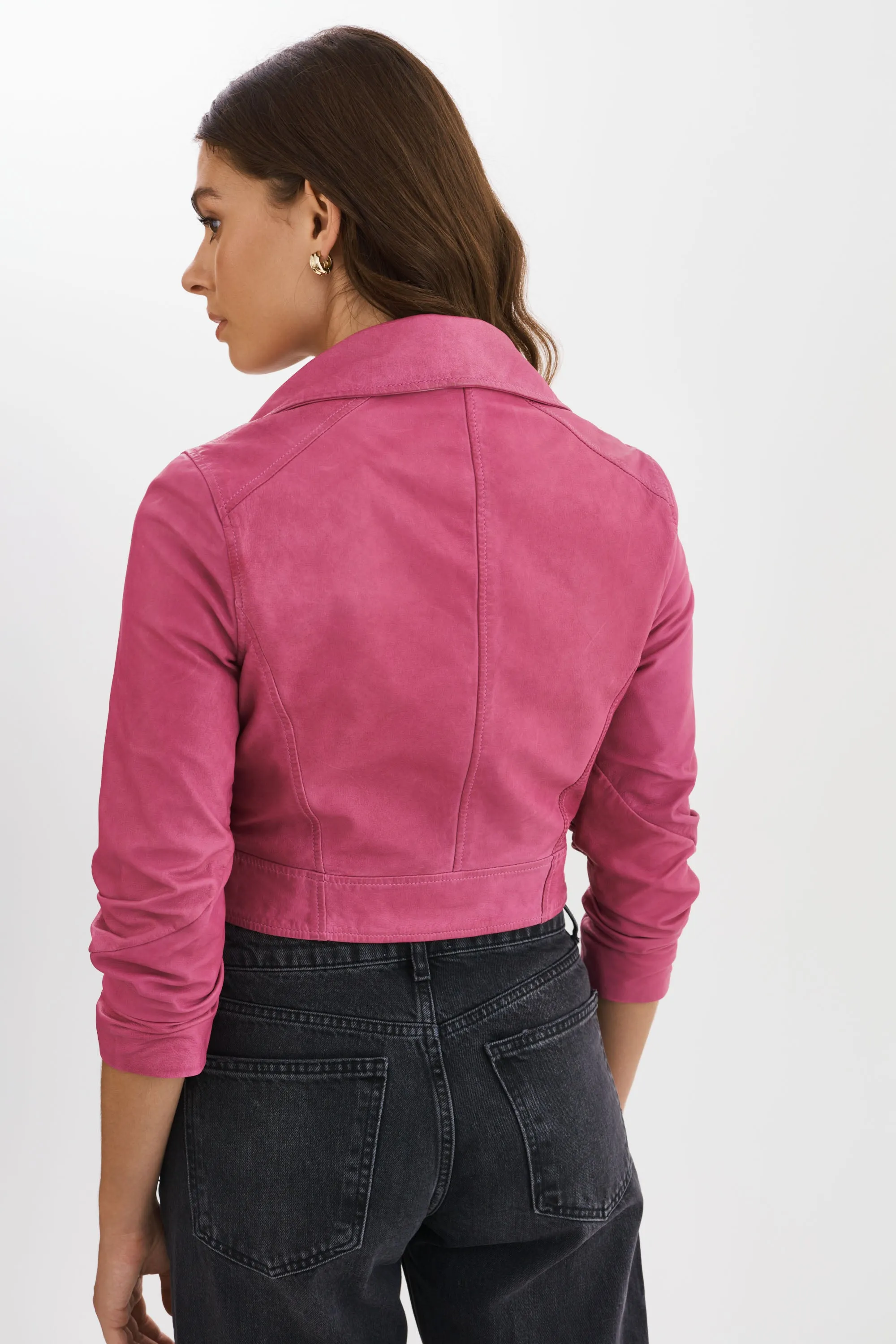 JANIKA | Cropped Leather Biker Jacket sold by LAMARQUE product image thumbnail 5