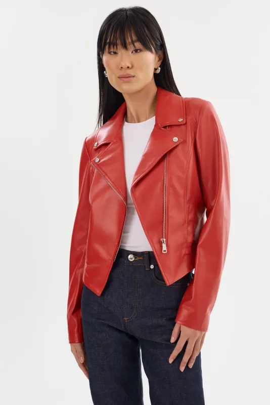 PASCALE | Fitted Faux Leather Jacket made by La Marque