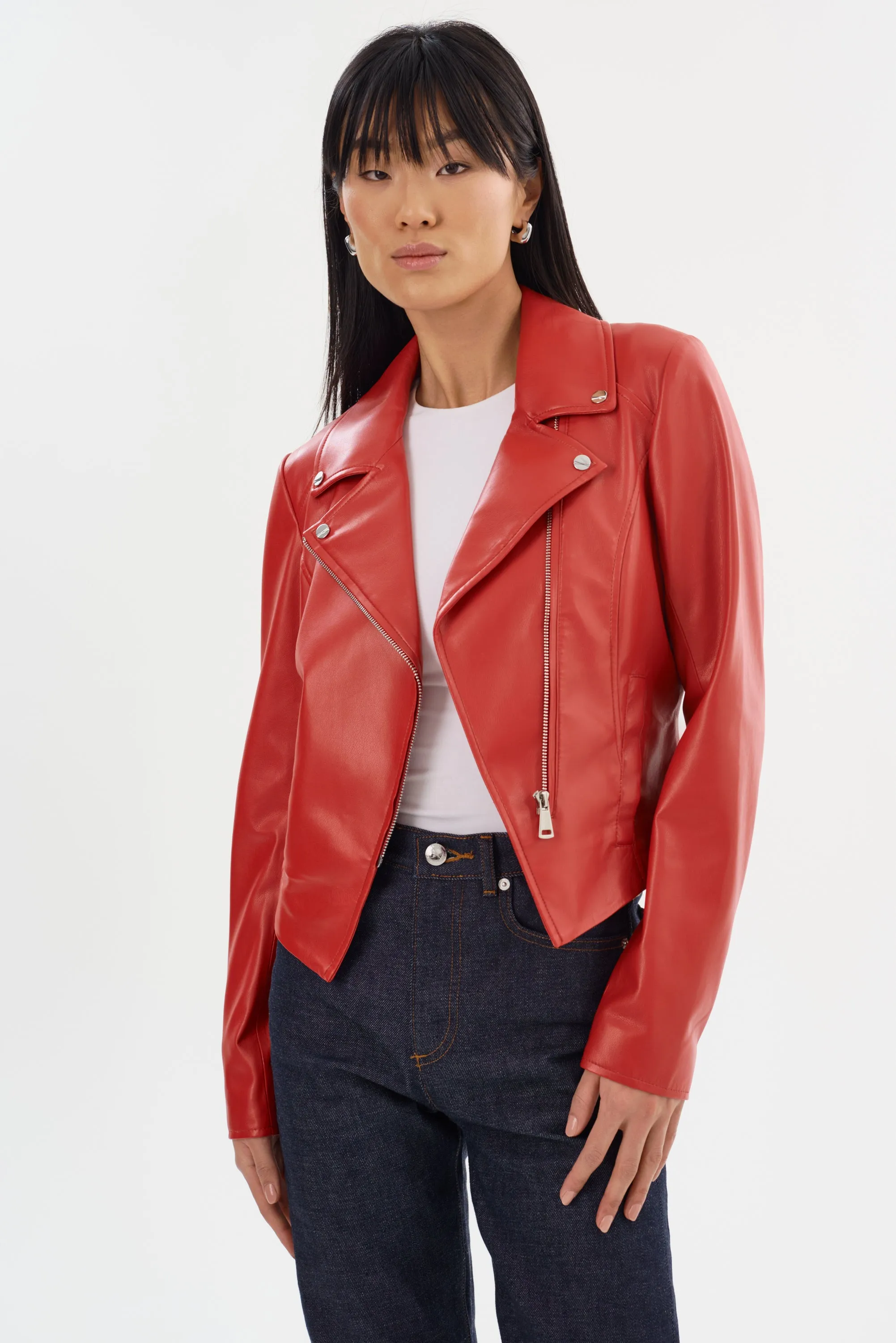 PASCALE | Fitted Faux Leather Jacket sold by La Marque