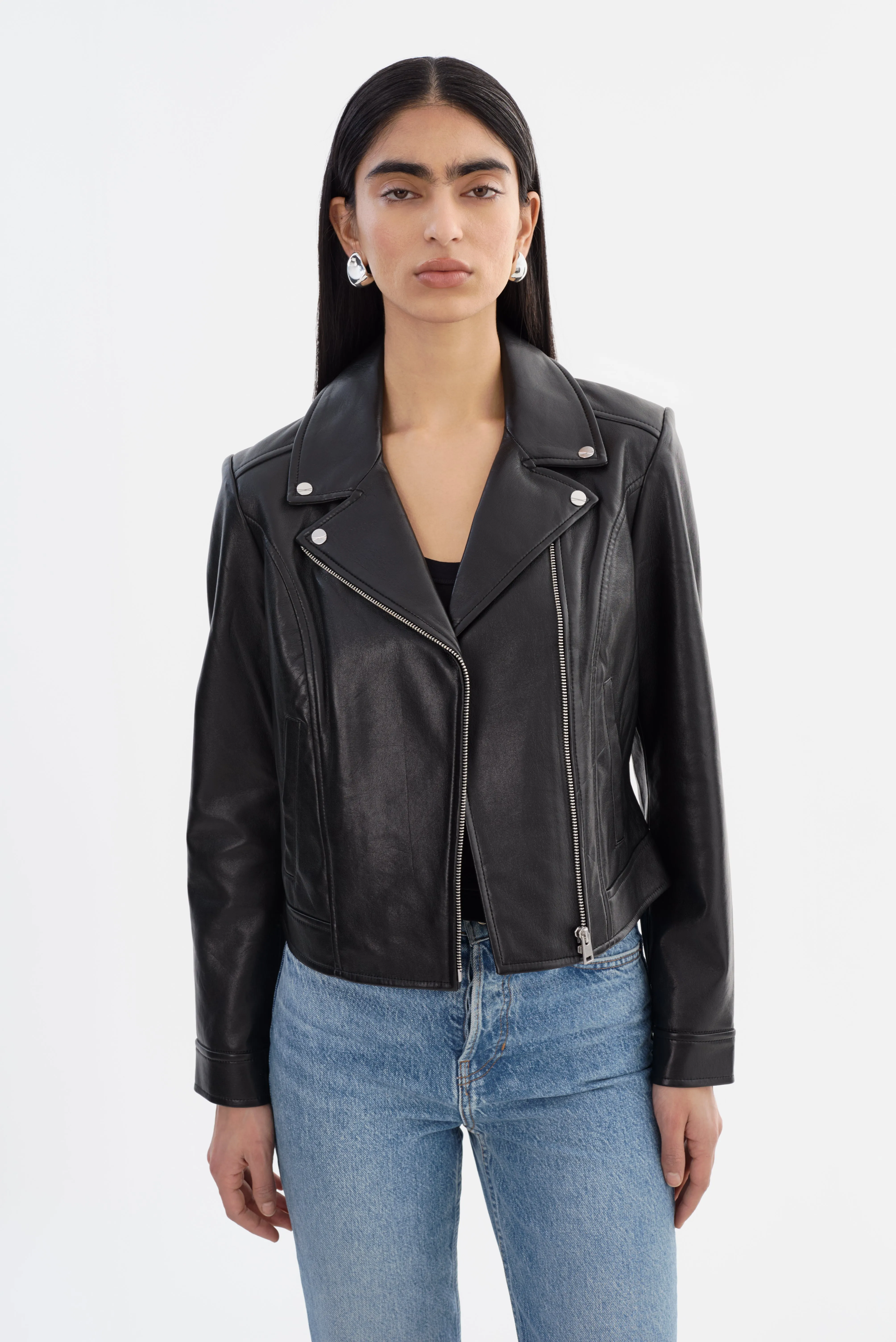 KLEA | Recycled Leather Biker Jacket sold by LAMARQUE