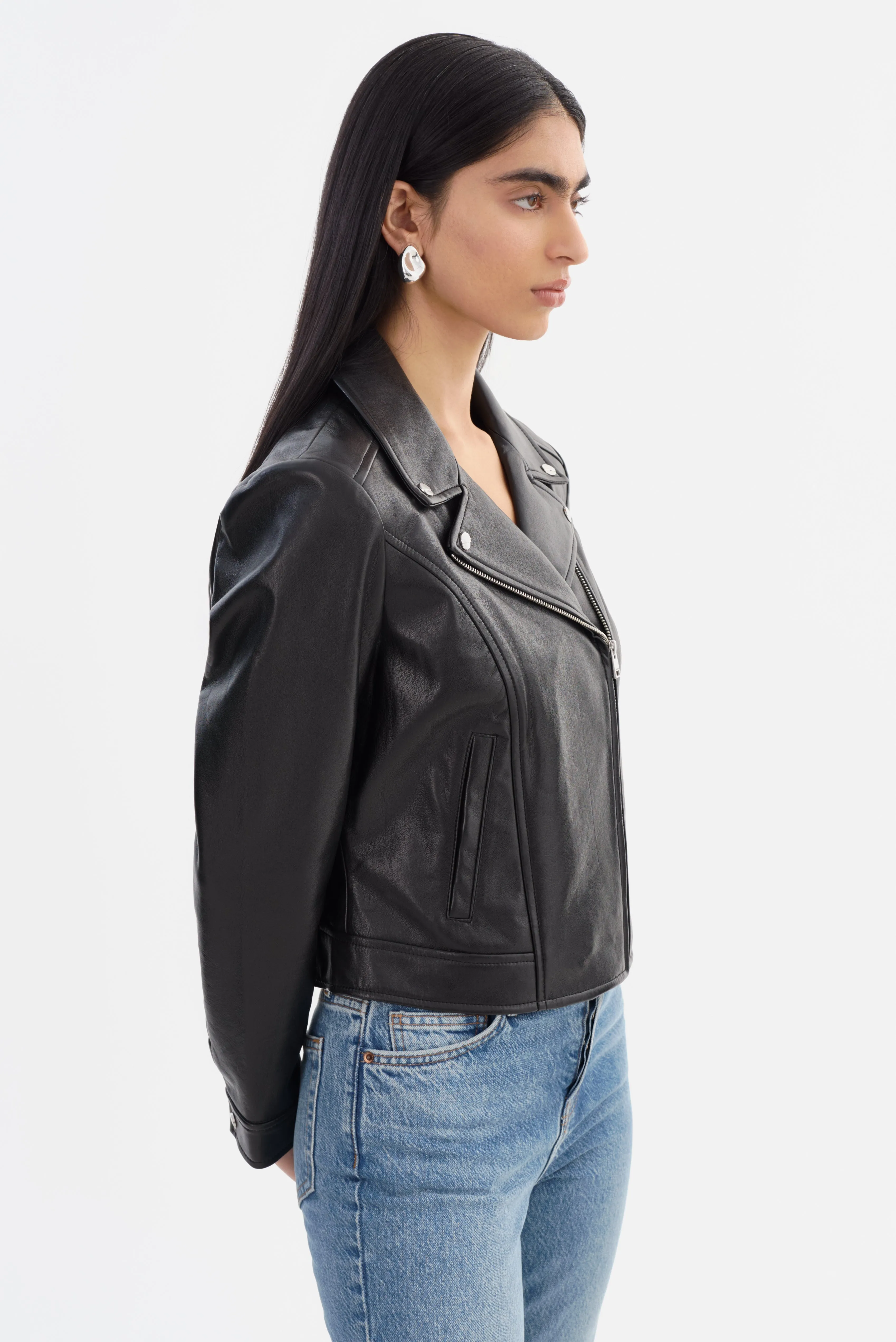 KLEA | Recycled Leather Biker Jacket sold by LAMARQUE product image thumbnail 5