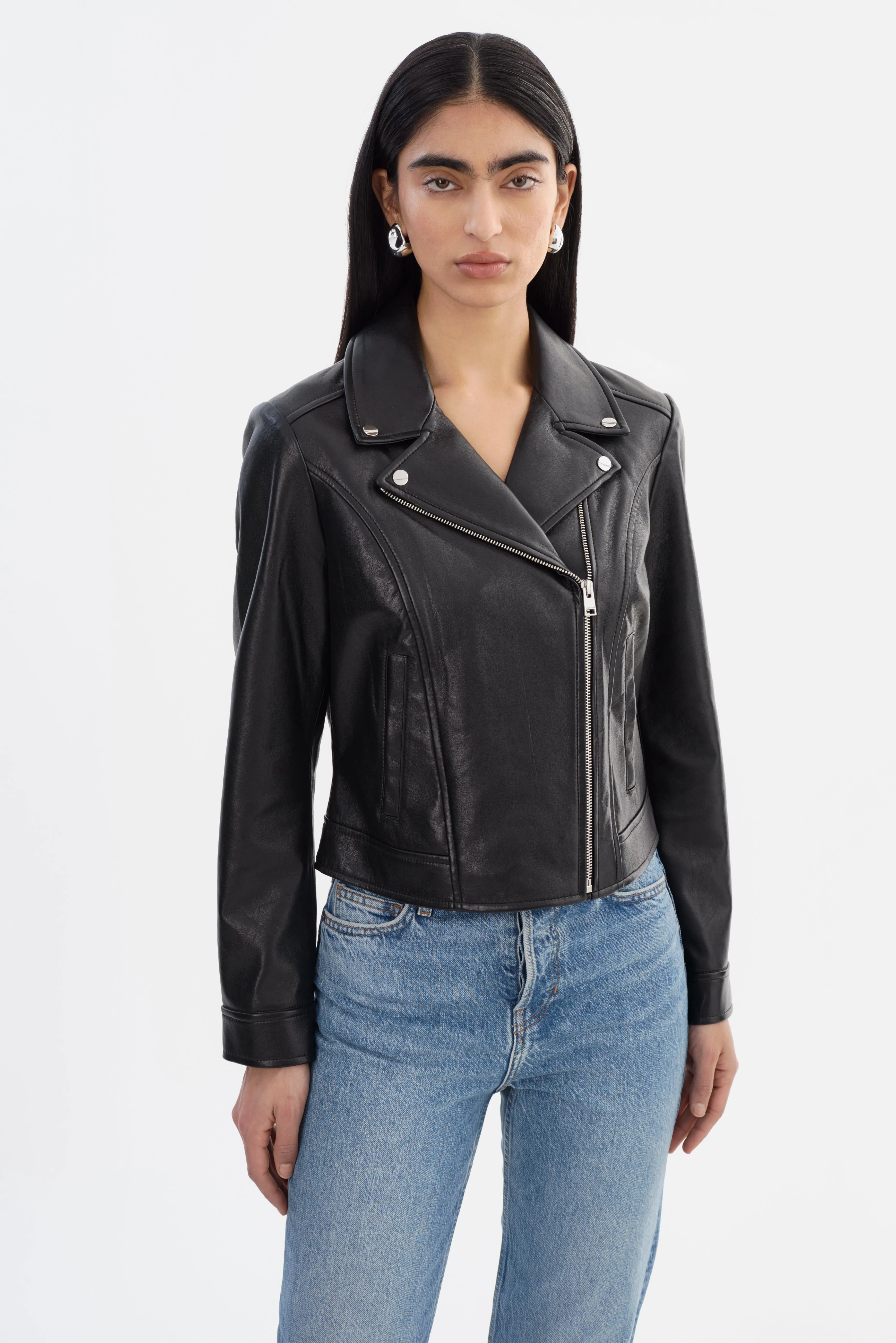 KLEA | Recycled Leather Biker Jacket sold by LAMARQUE product image thumbnail 3