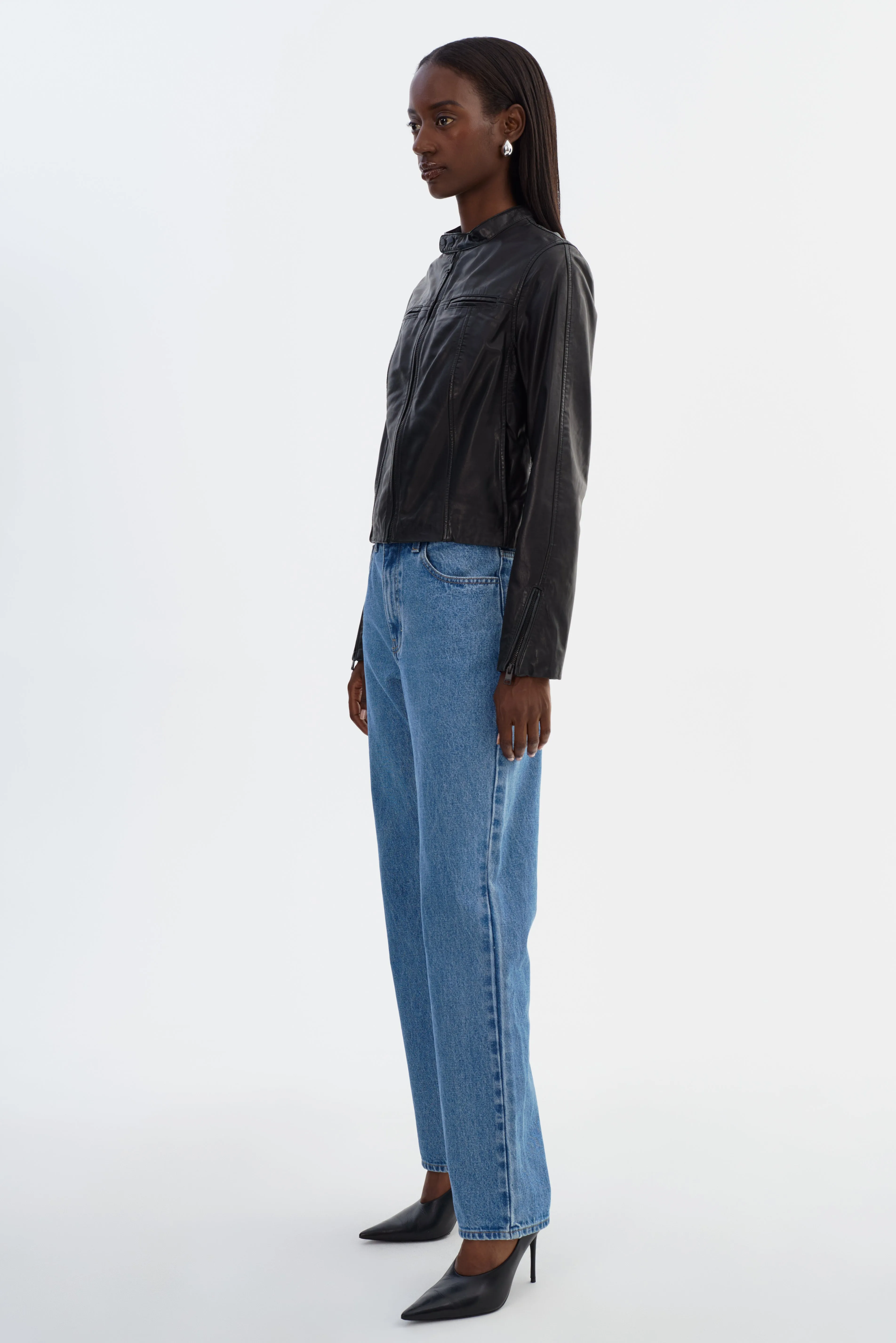 LIMBANI Sample | Leather Biker Jacket sold by La Marque product image thumbnail 3