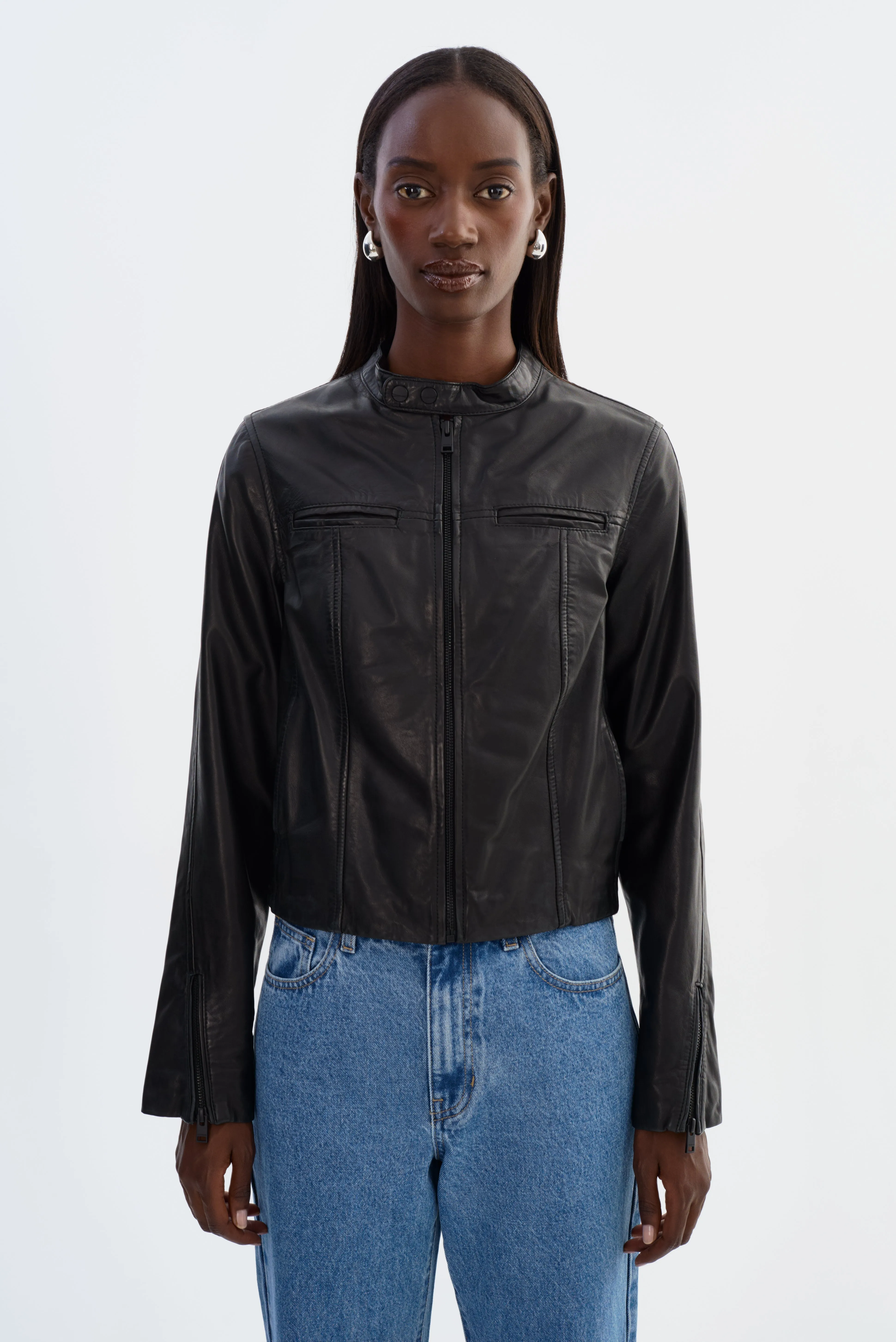 LIMBANI Sample | Leather Biker Jacket sold by La Marque