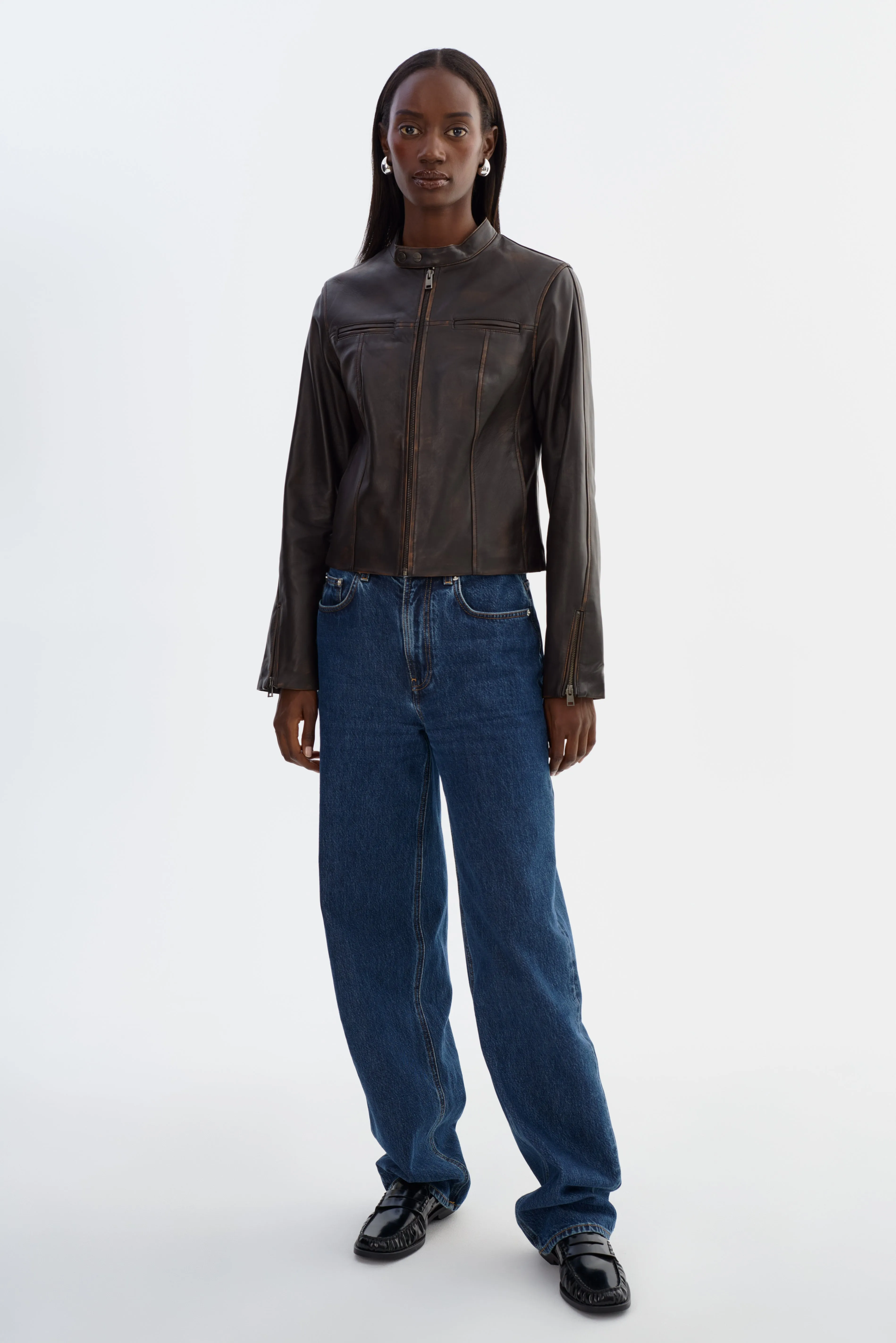 LIMBANI Sample | Leather Biker Jacket sold by La Marque product image thumbnail 3