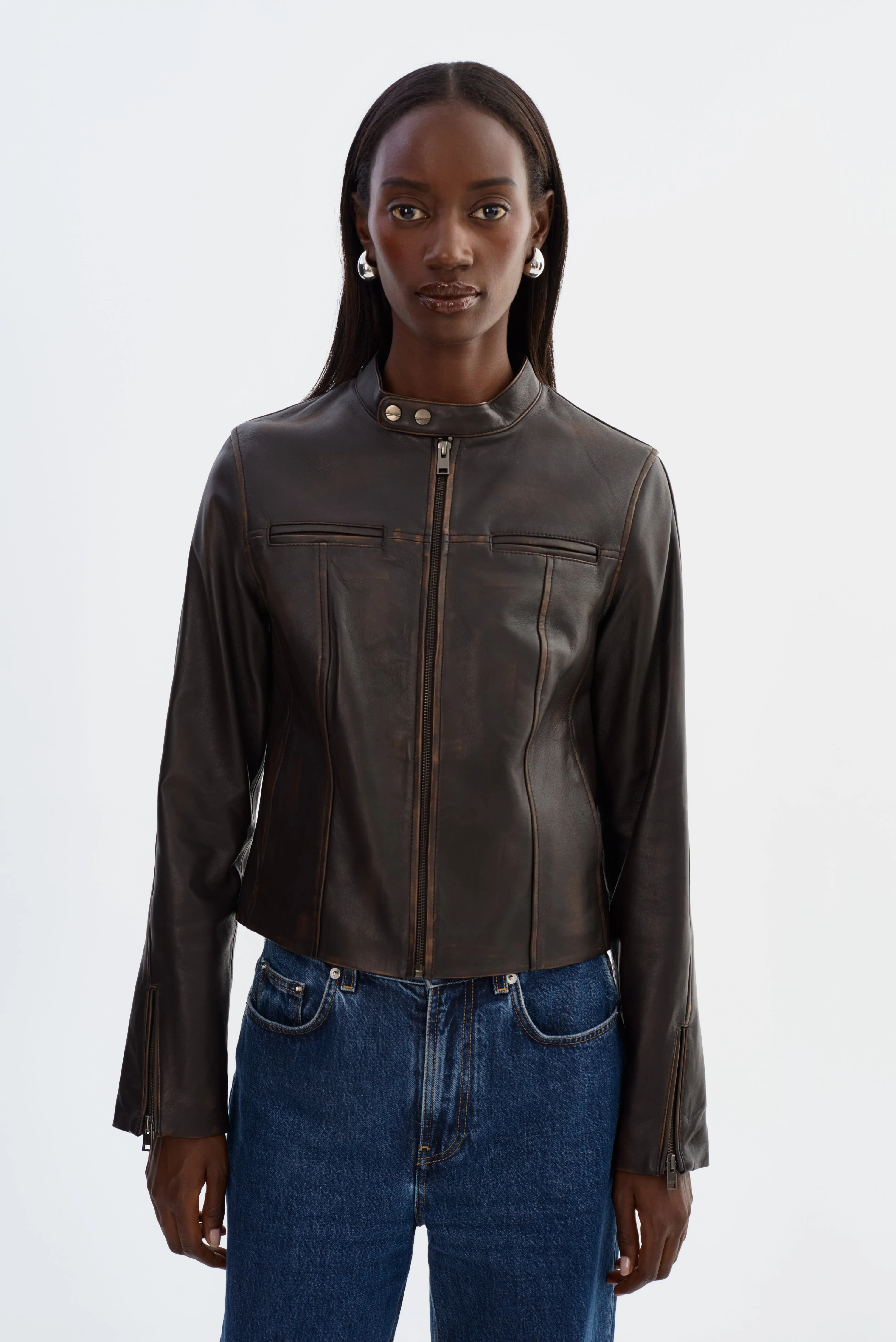 LIMBANI Sample | Leather Biker Jacket sold by La Marque
