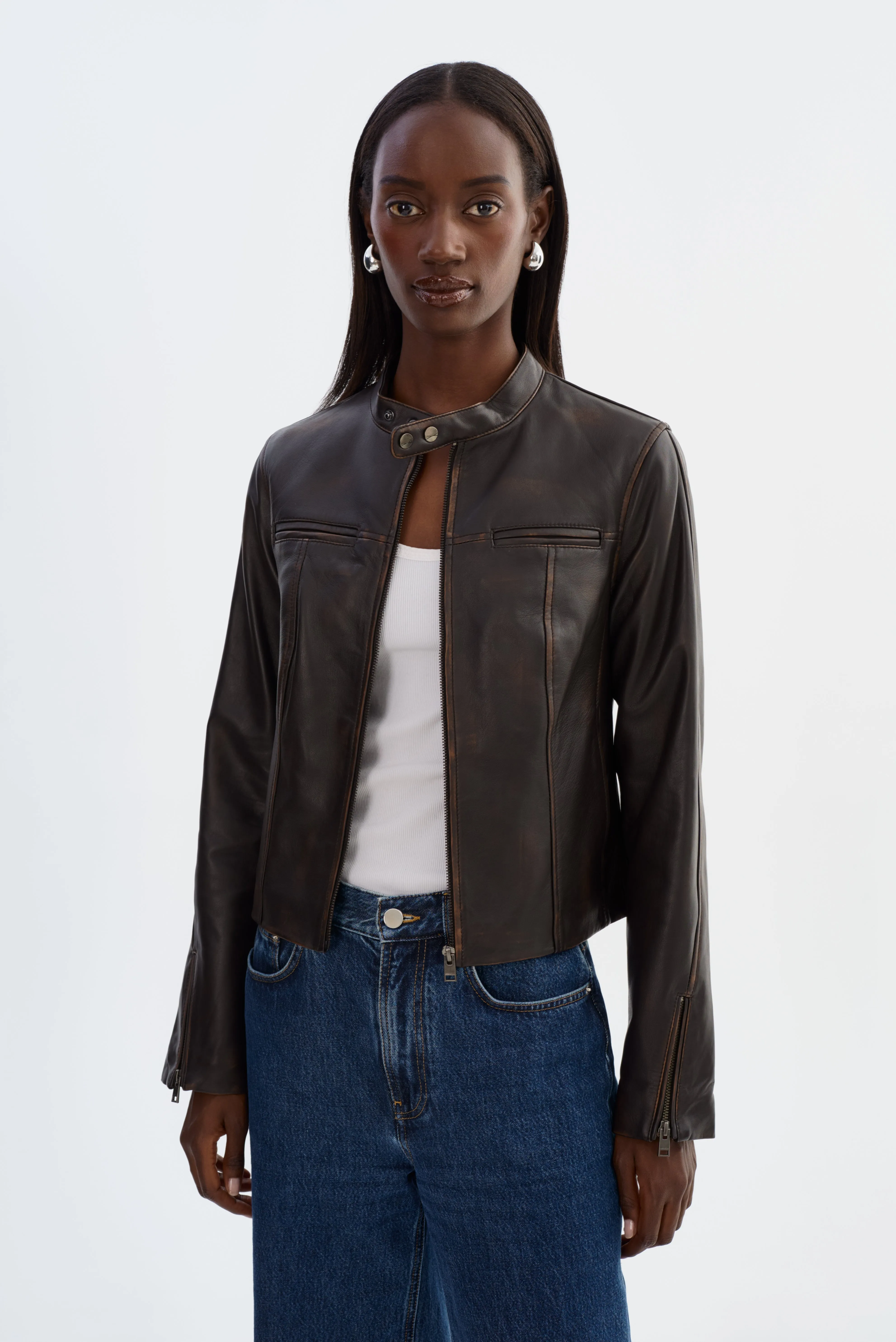 LIMBANI Sample | Leather Biker Jacket sold by La Marque product image thumbnail 2