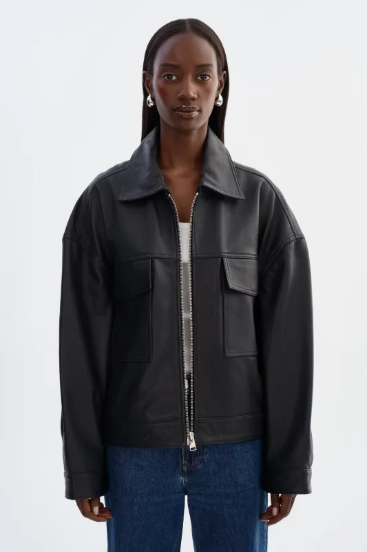 MIA Sample | Oversized Leather Jacket sold by La Marque
