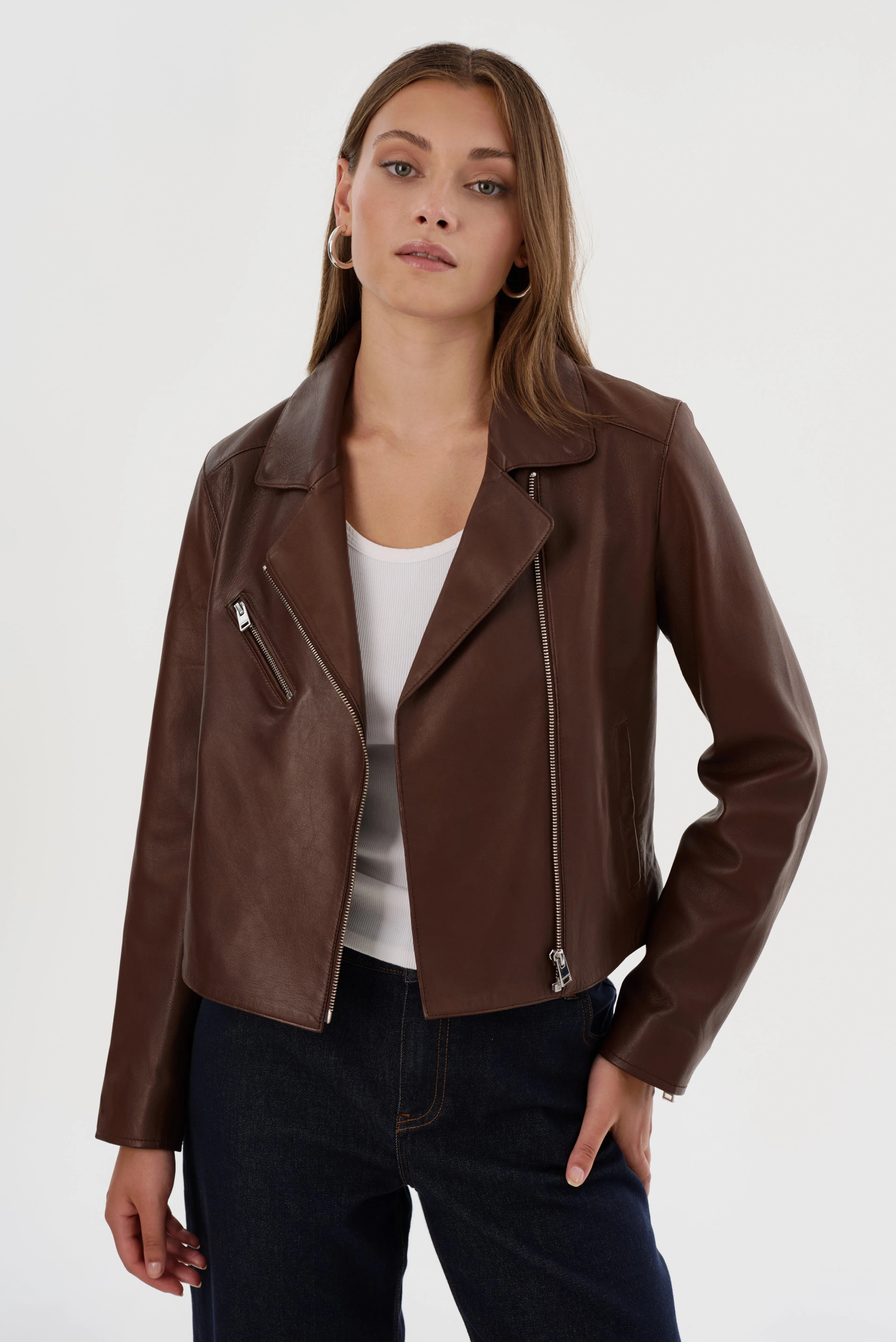 VALERIA Sample | Leather Biker Jacket sold by La Marque