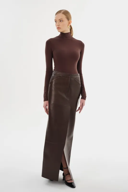 MARIETTE Sample | Leather Maxi Skirt sold by La Marque
