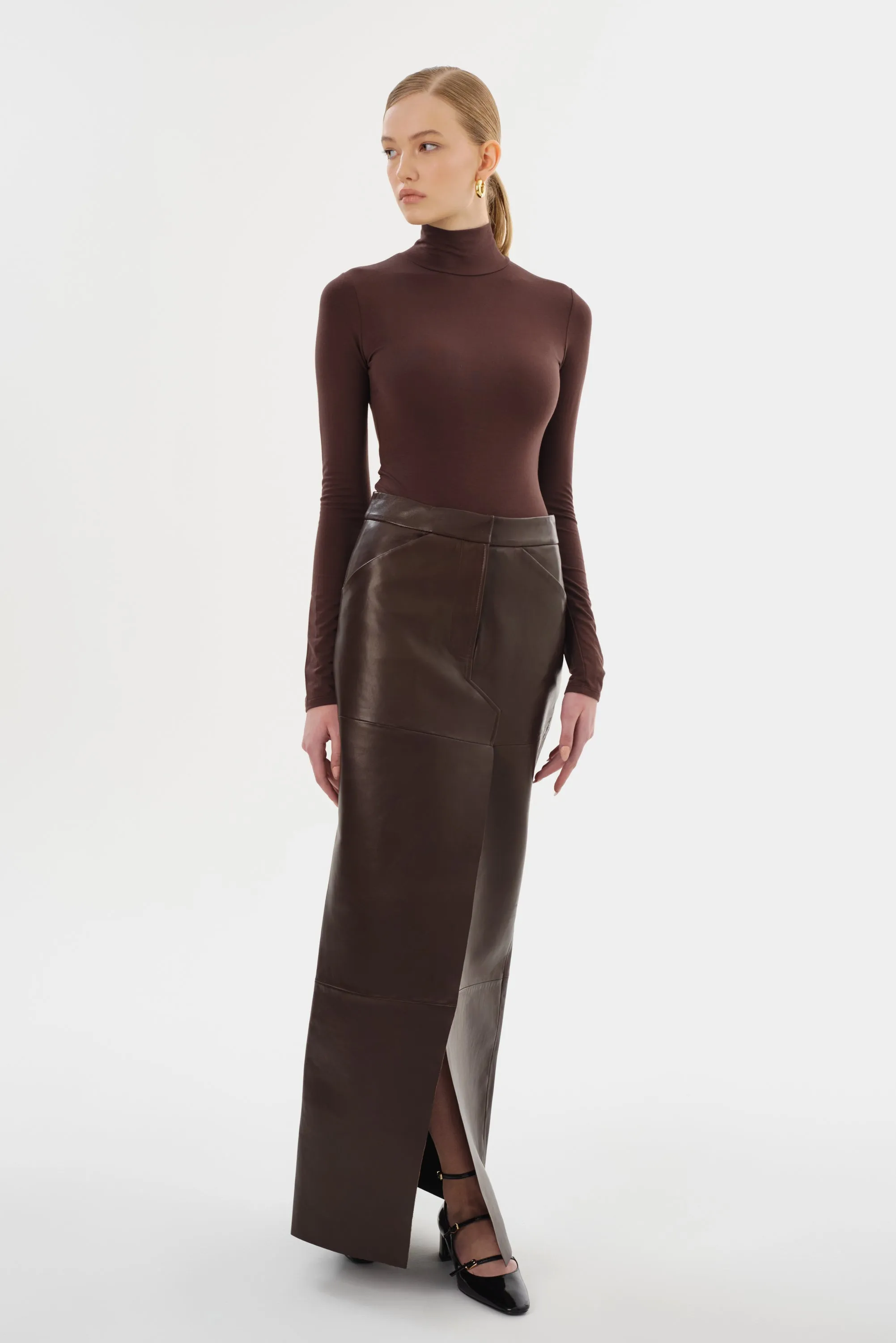 MARIETTE Sample | Leather Maxi Skirt sold by La Marque