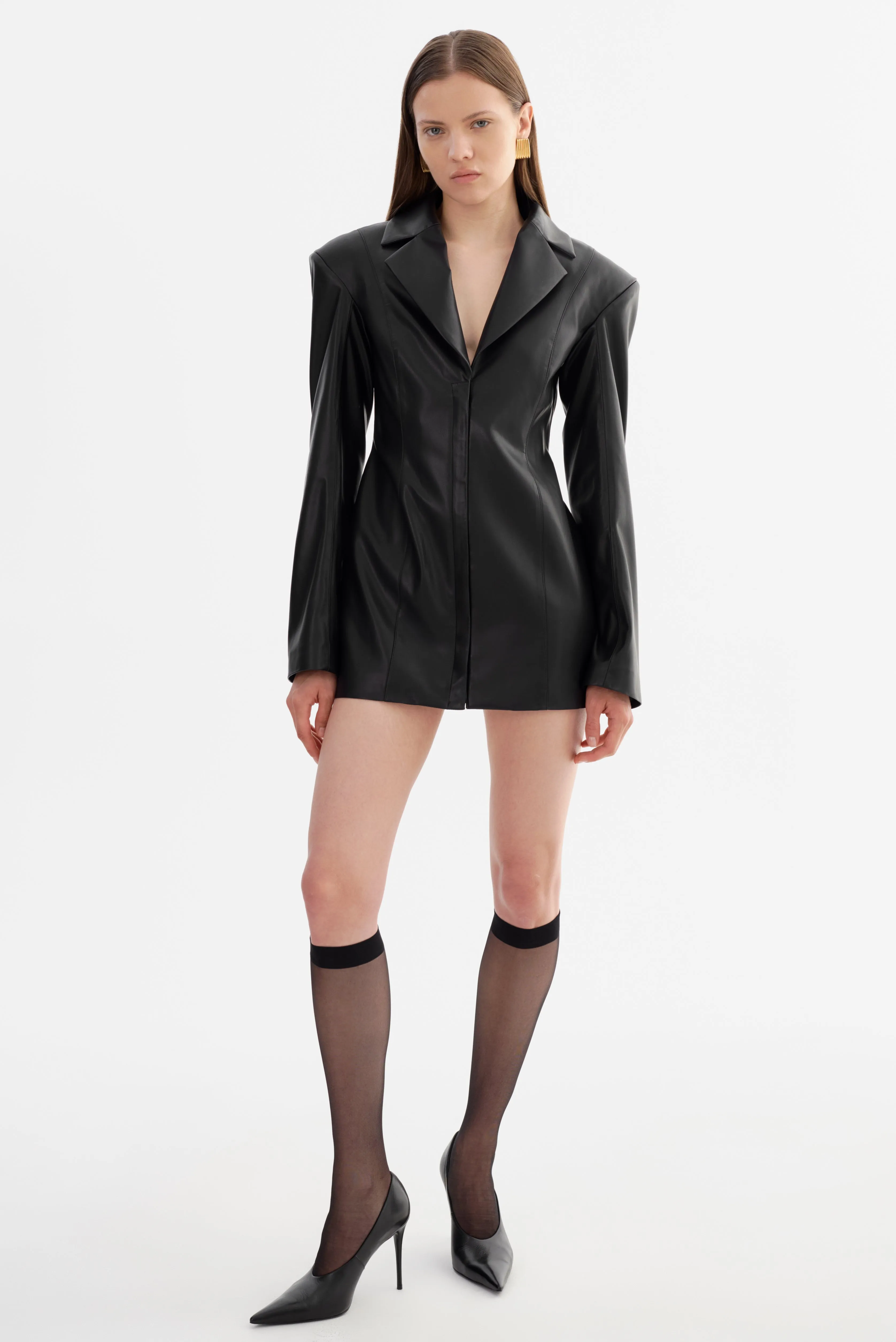BENEDETTA | Faux Leather Blazer Dress sold by LAMARQUE product image thumbnail 4