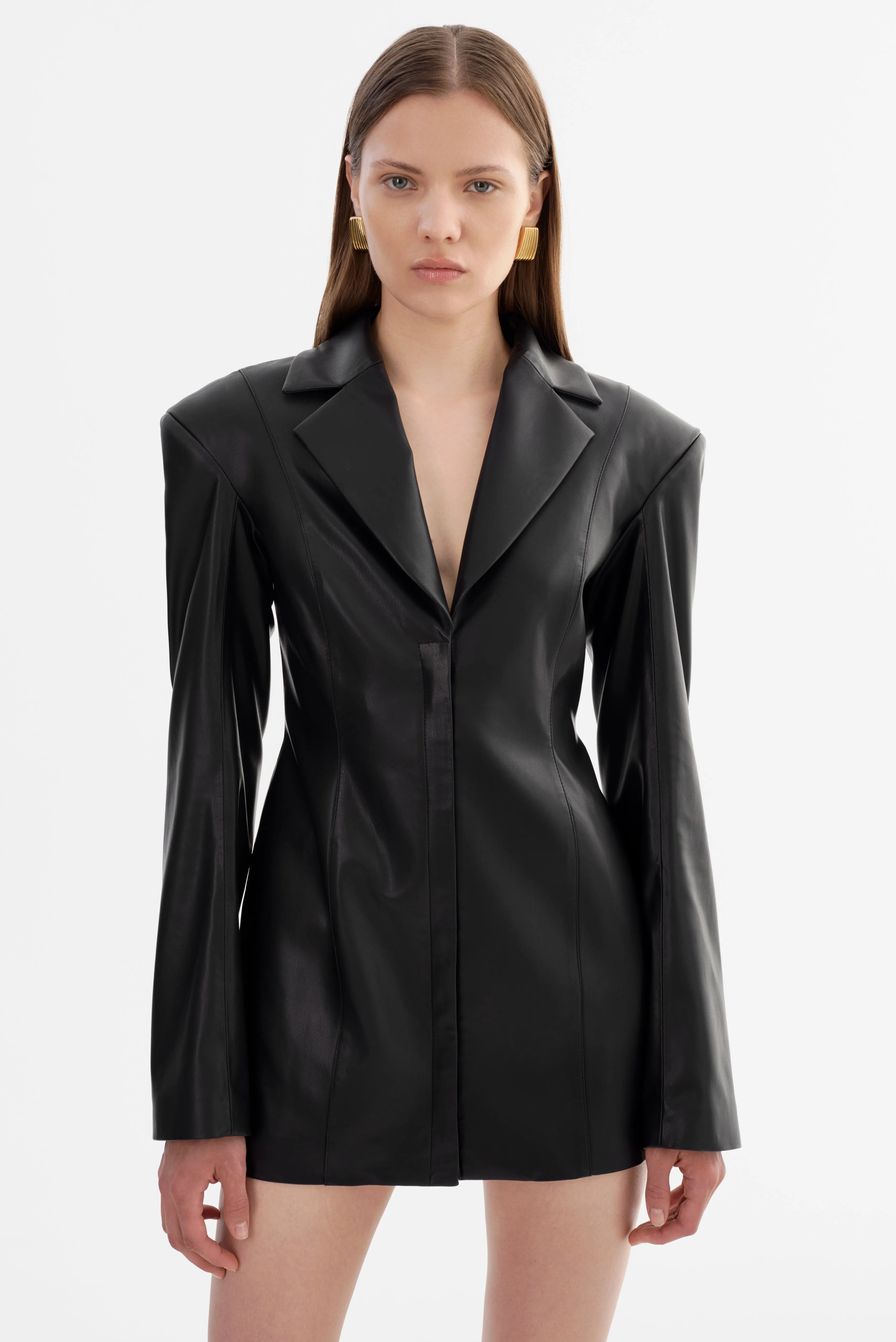 BENEDETTA | Faux Leather Blazer Dress sold by LAMARQUE product image thumbnail 2