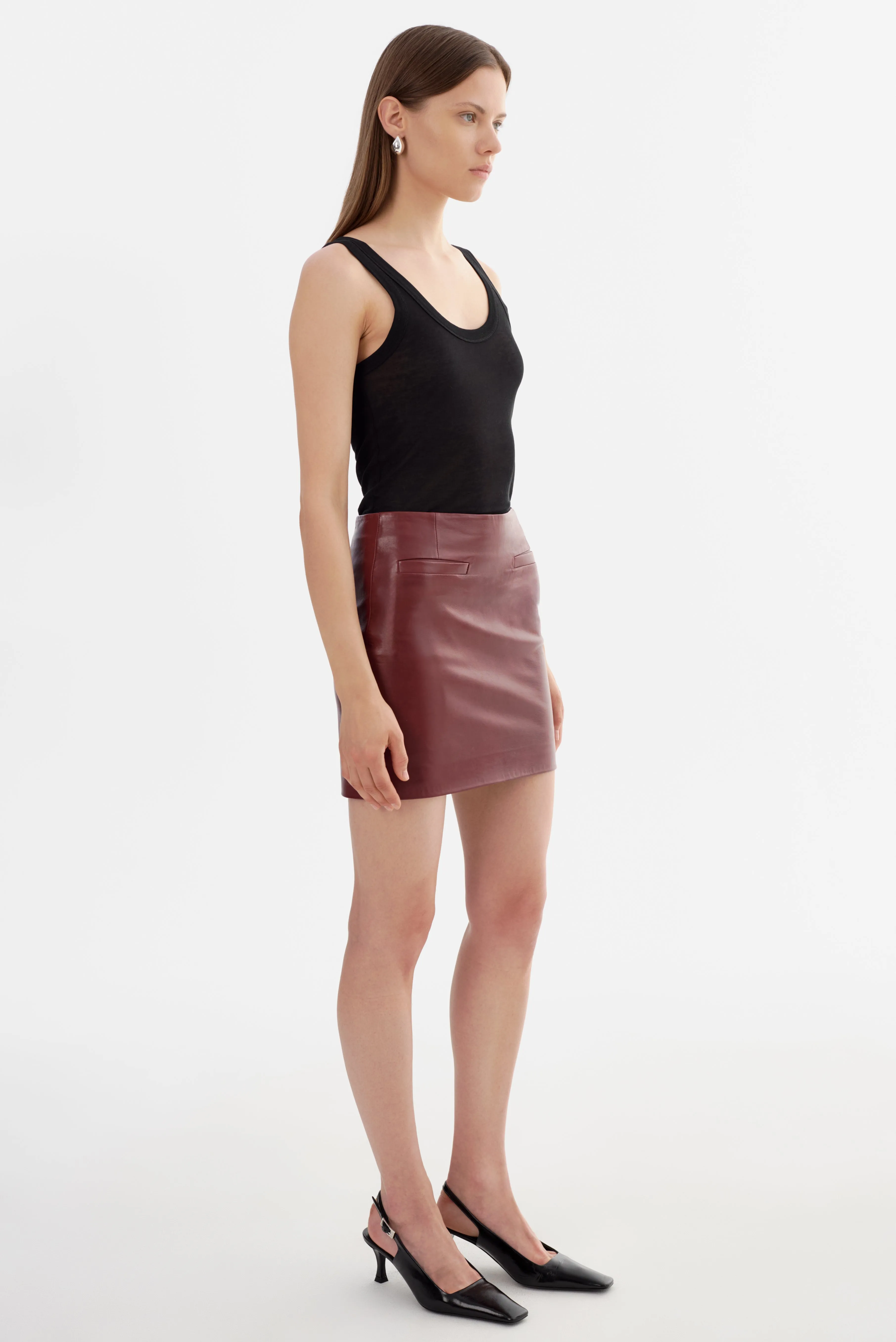 ROWAN | Leather Mini Skirt sold by LAMARQUE product image thumbnail 4