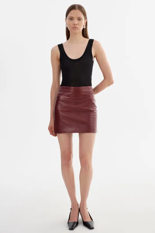 ROWAN | Leather Mini Skirt sold by La Marque