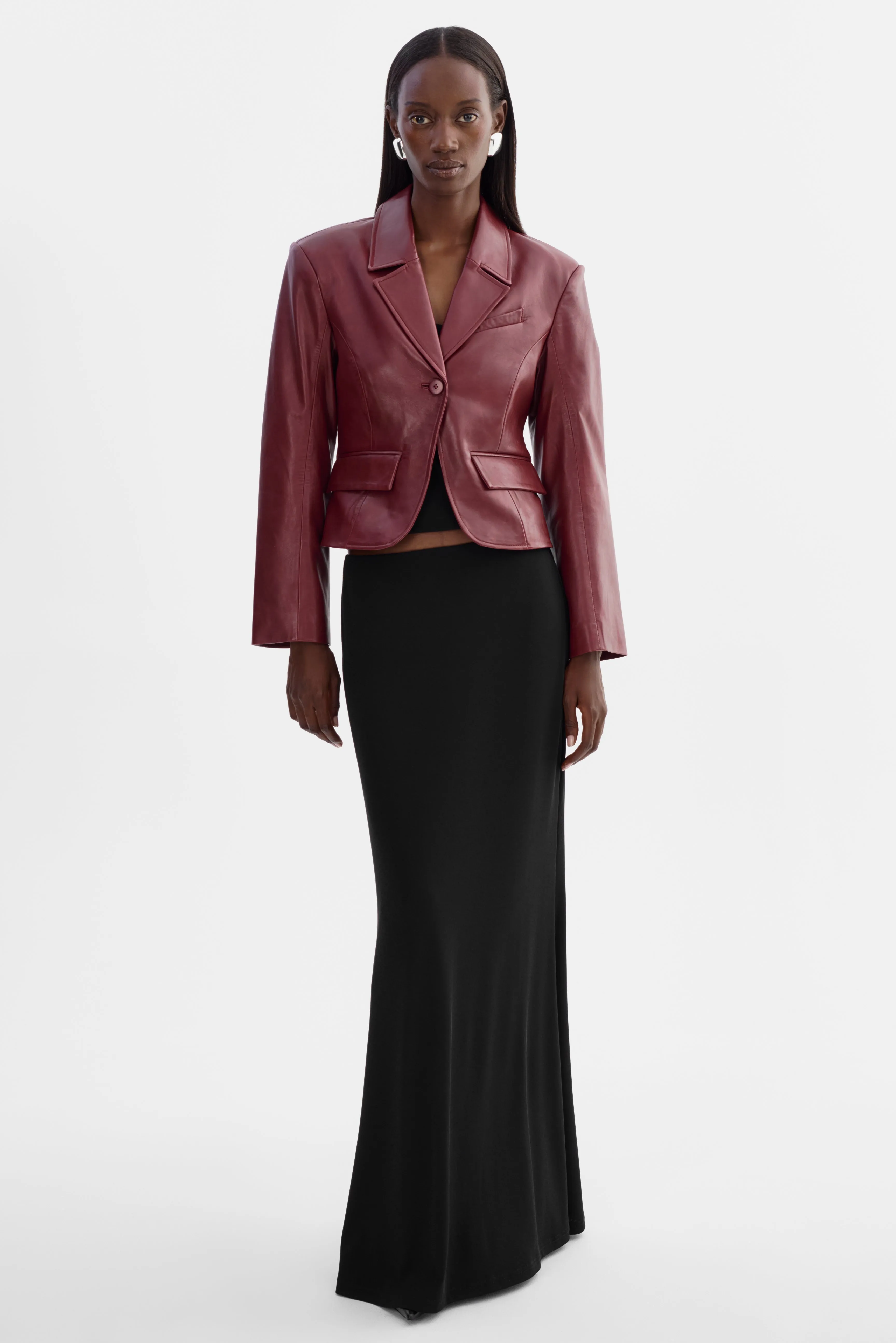 VALENTINA | Micro Leather Blazer sold by LAMARQUE