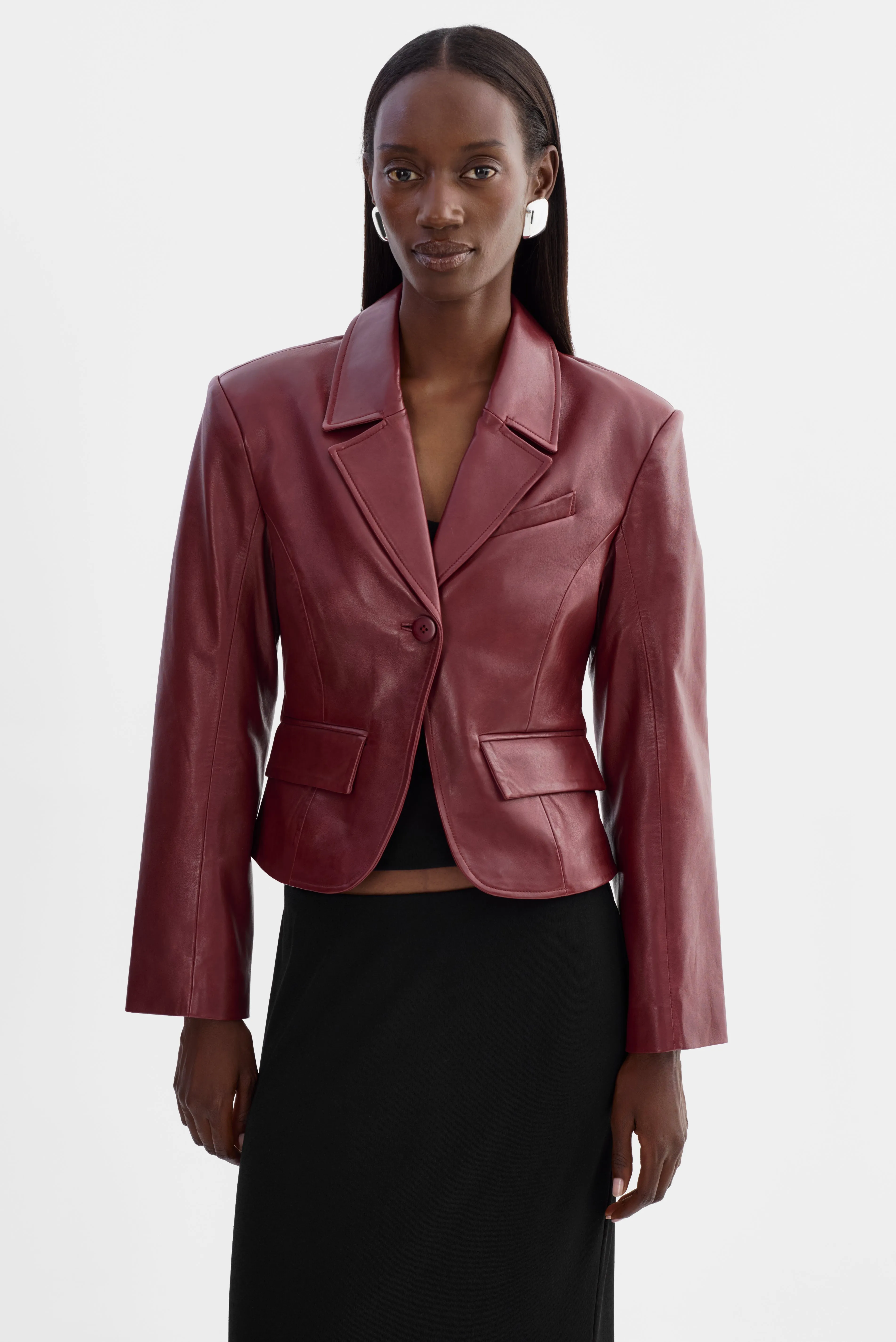 VALENTINA | Micro Leather Blazer sold by LAMARQUE product image thumbnail 2