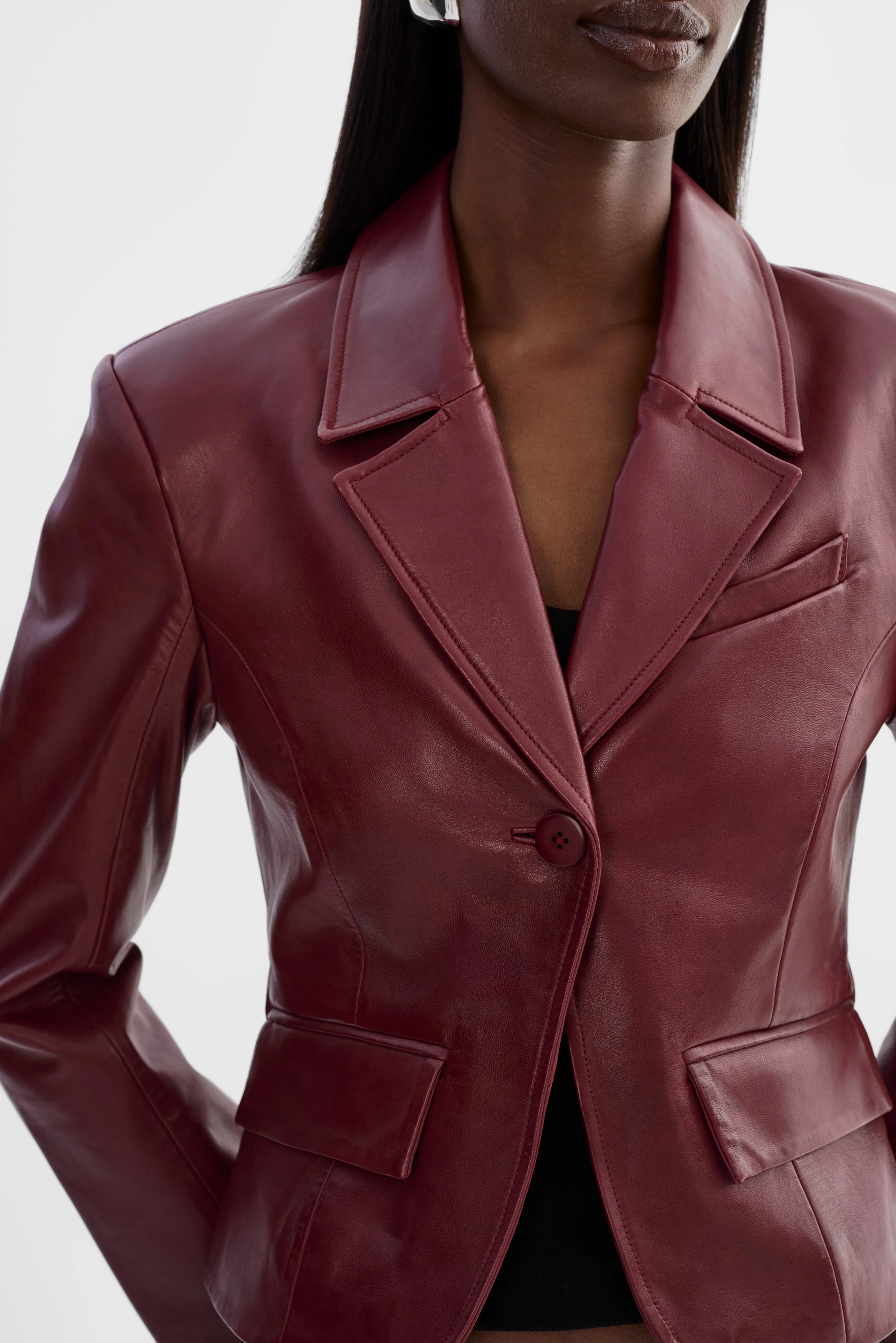 VALENTINA | Micro Leather Blazer sold by LAMARQUE product image thumbnail 3