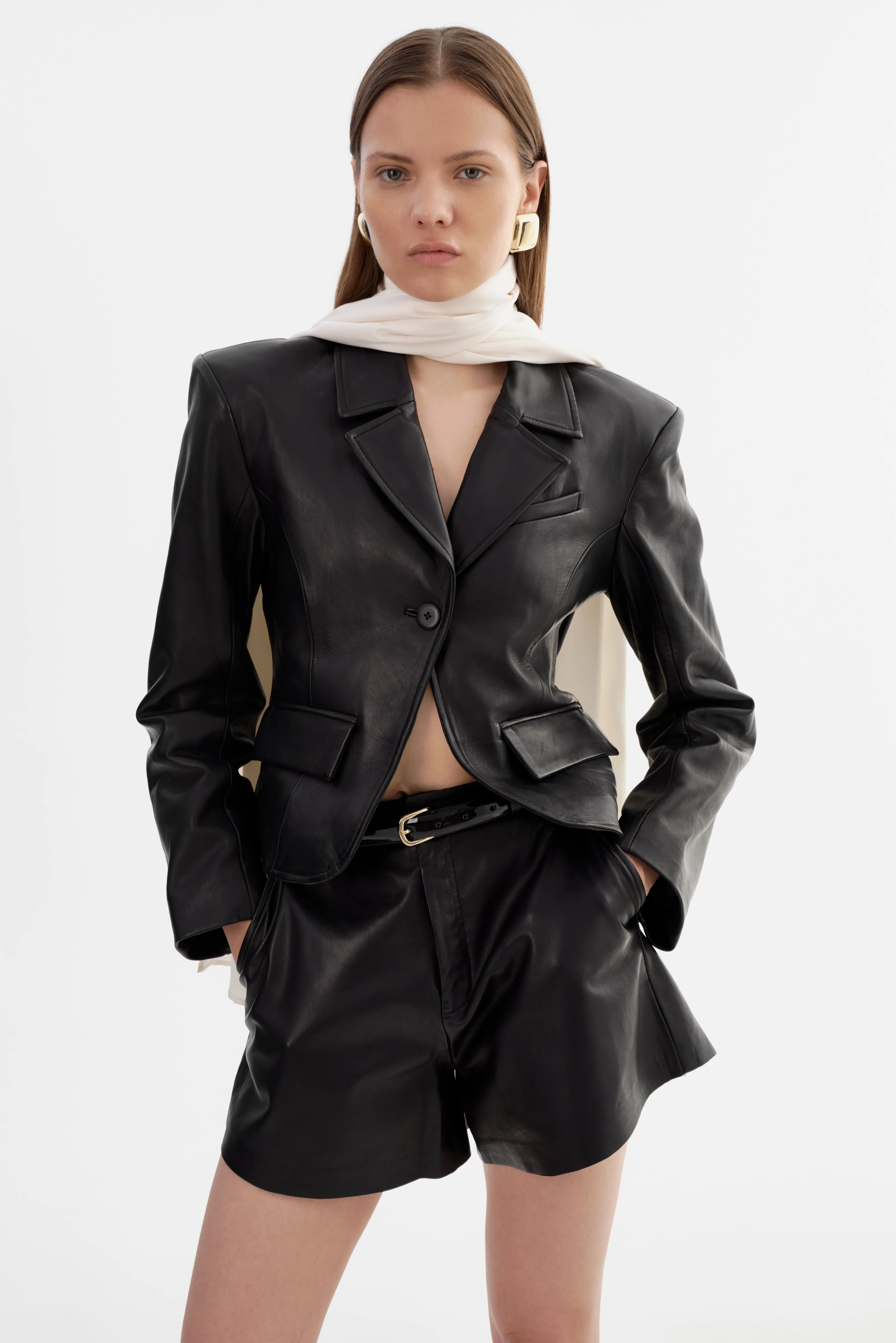 VALENTINA | Micro Leather Blazer sold by LAMARQUE product image thumbnail 3