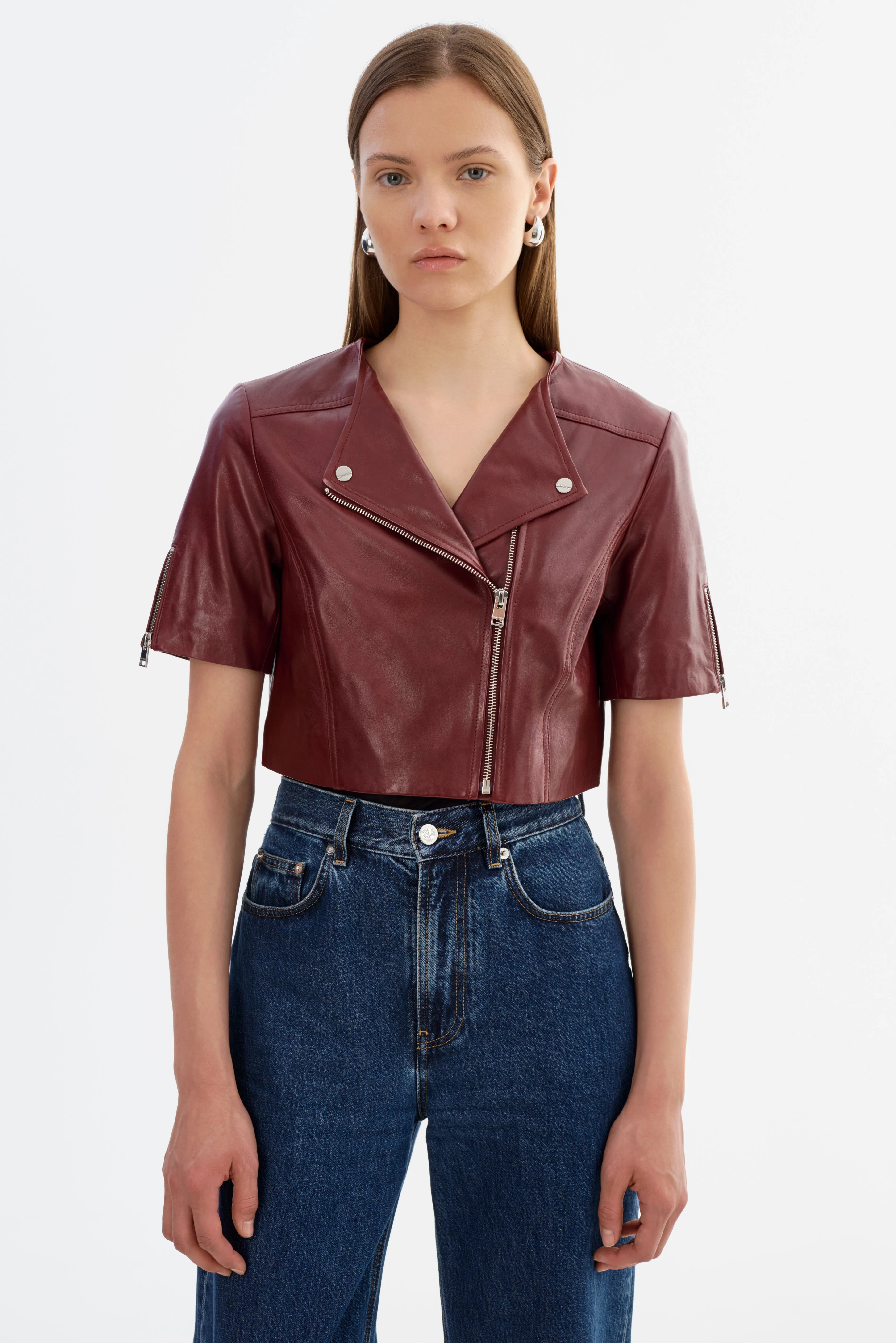 KIRSI | Cropped Biker Jacket sold by LAMARQUE product image thumbnail 3