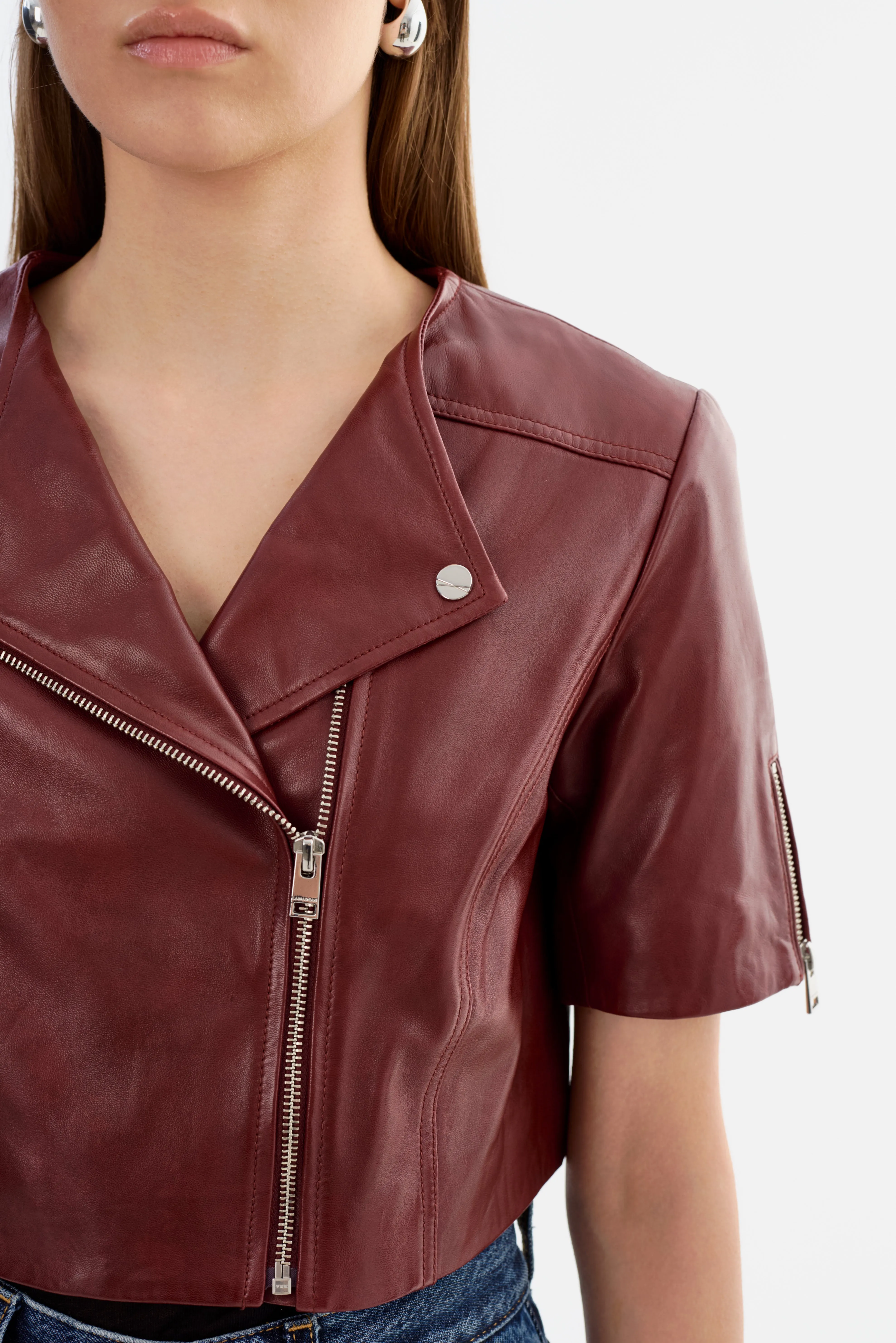 KIRSI | Cropped Biker Jacket sold by LAMARQUE product image thumbnail 4