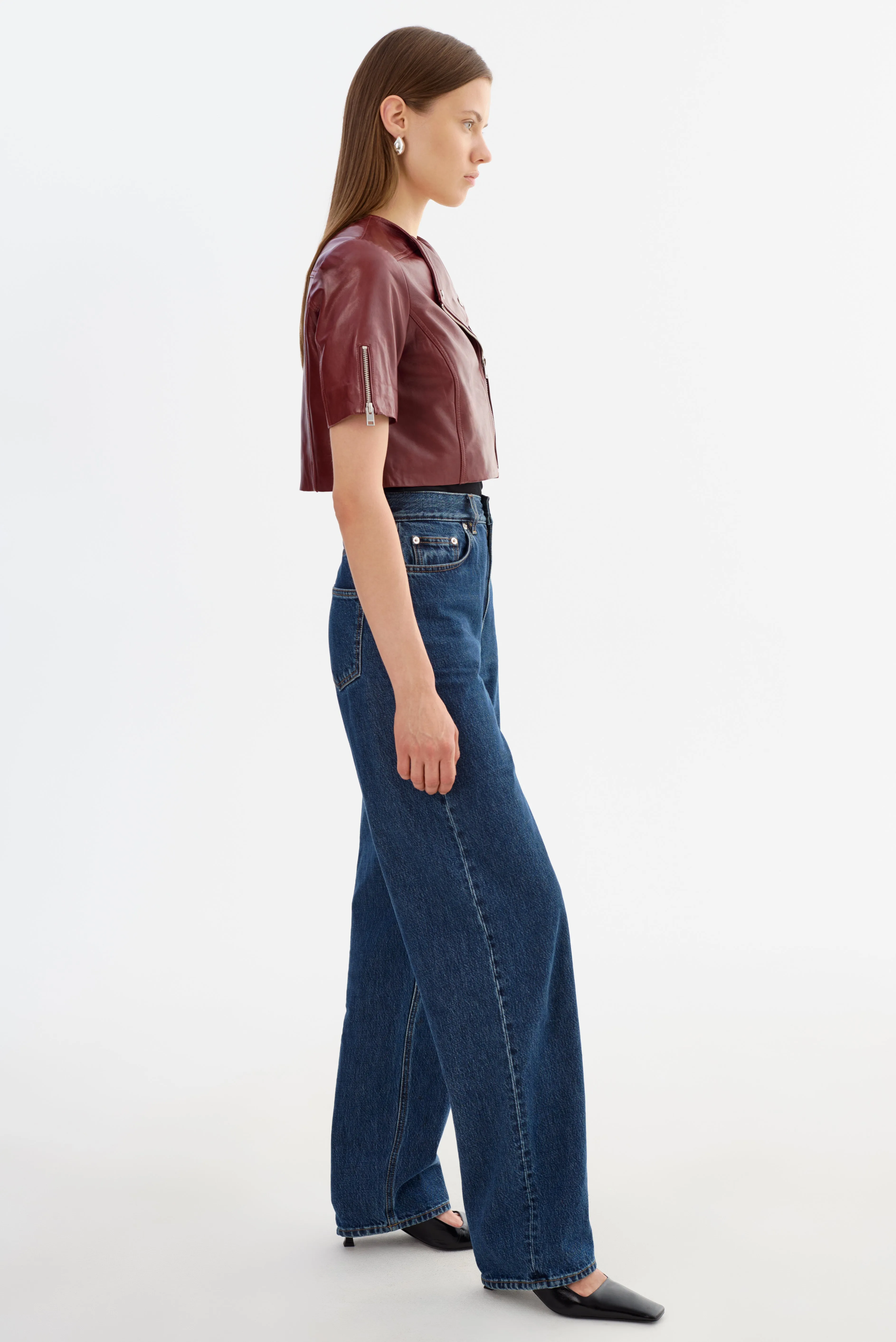 KIRSI | Cropped Biker Jacket sold by LAMARQUE product image thumbnail 5