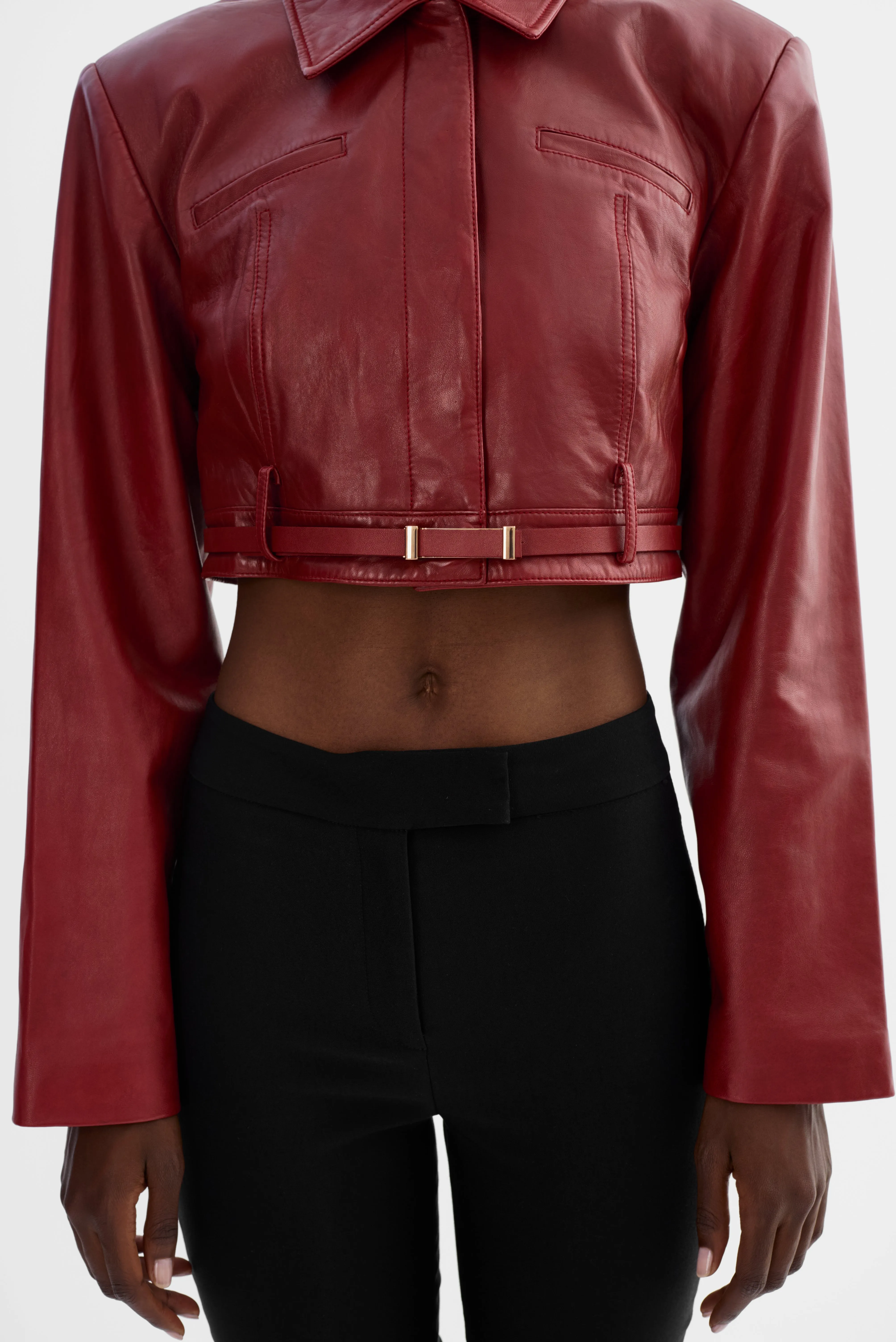 GIA | Cropped Leather Jacket sold by LAMARQUE product image thumbnail 3
