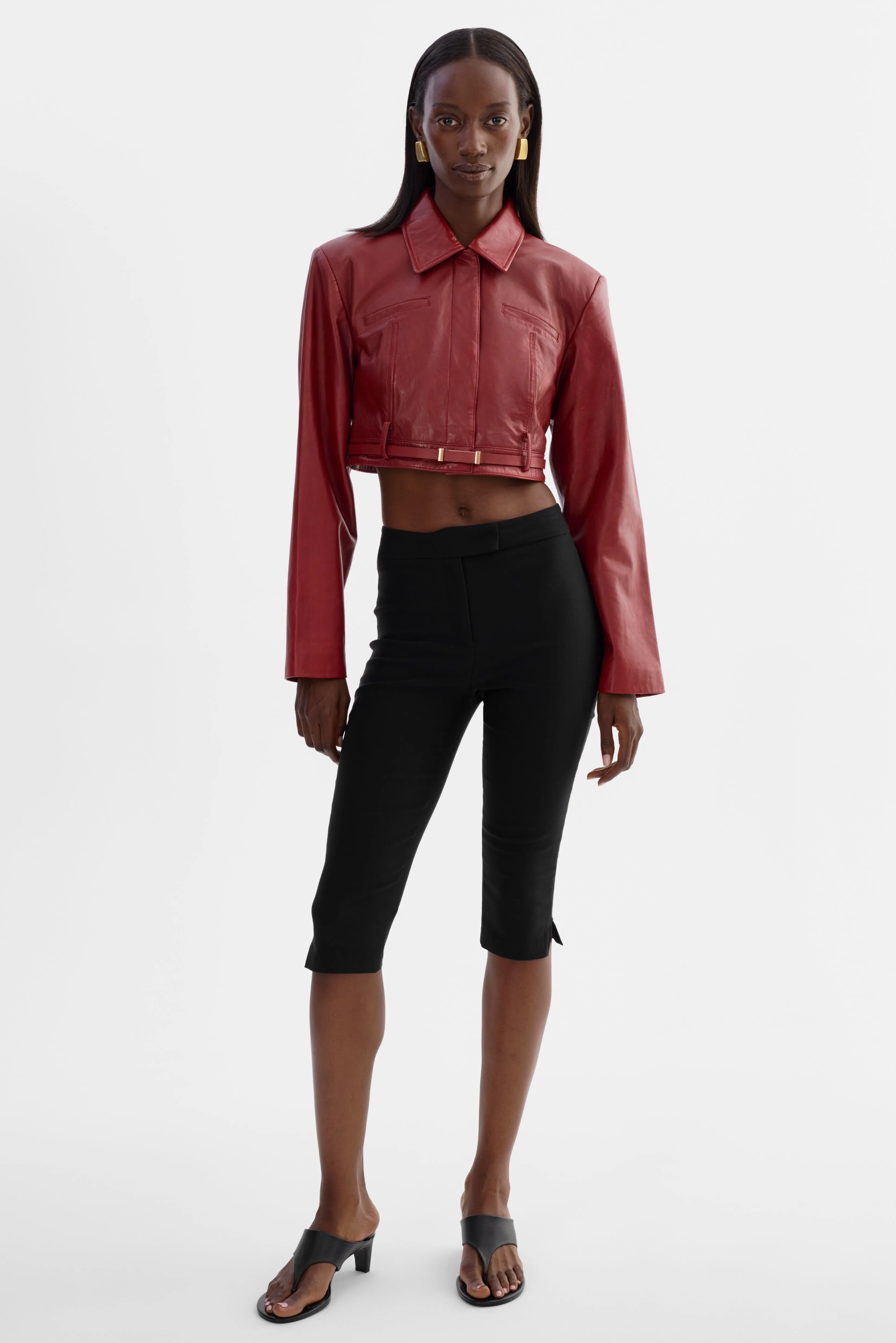GIA | Cropped Leather Jacket sold by LAMARQUE product image thumbnail 2