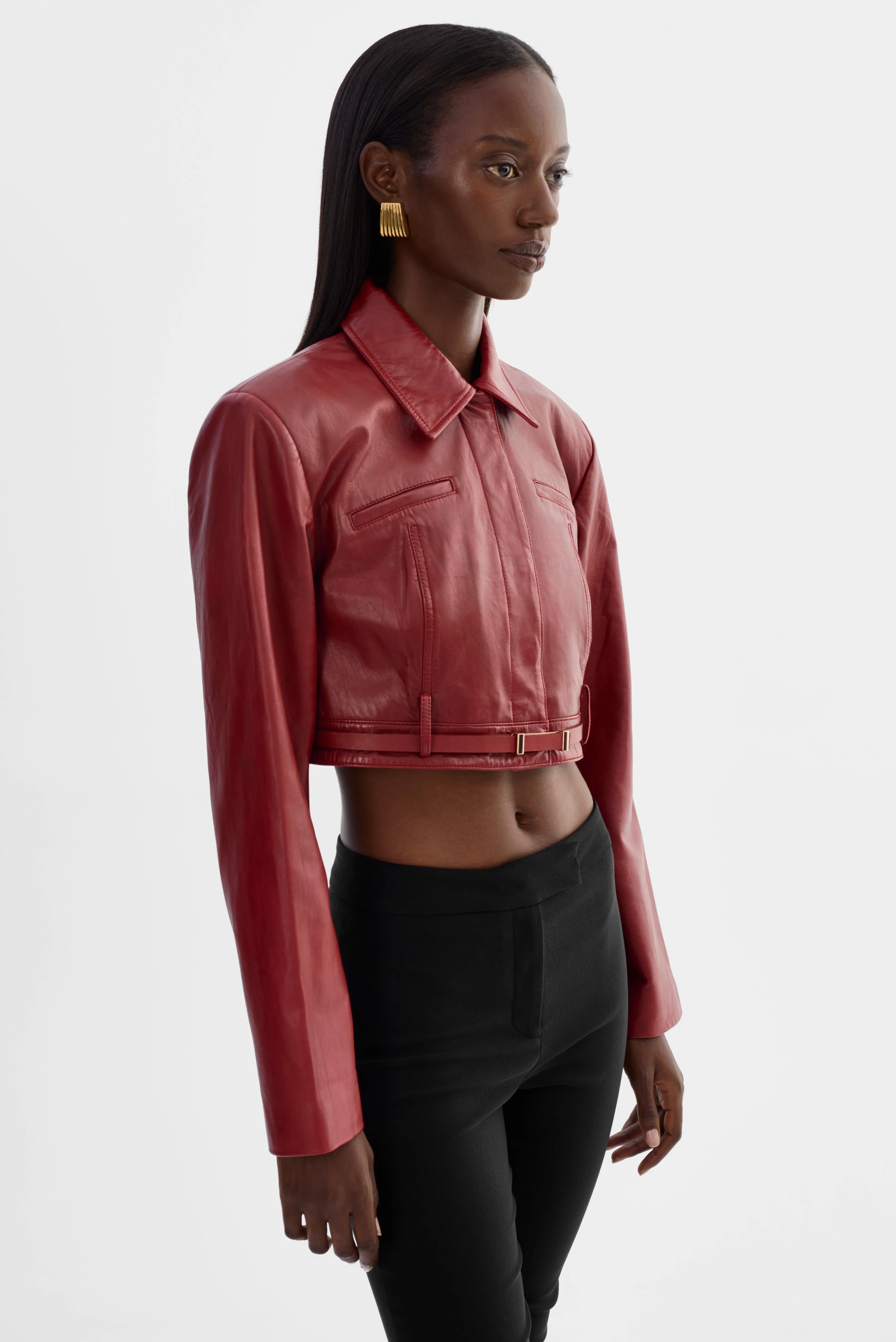 GIA | Cropped Leather Jacket sold by LAMARQUE product image thumbnail 4
