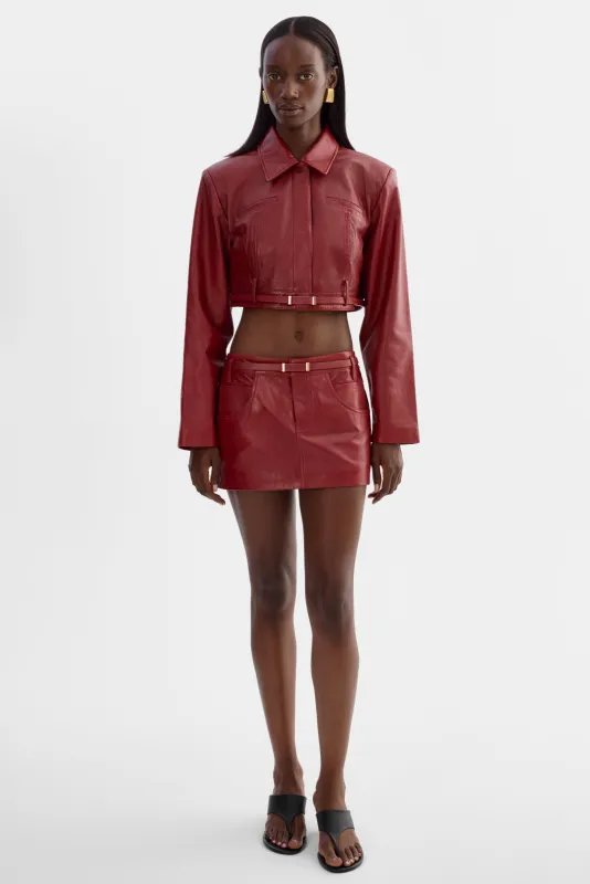 AMARA | Leather Mini Skirt sold by LAMARQUE