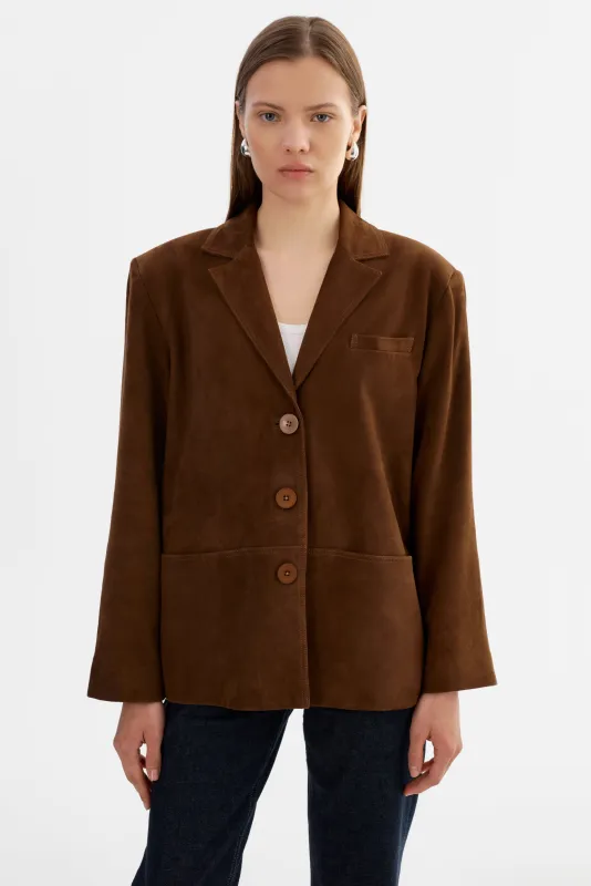 TORI | Suede Leather Blazer sold by LAMARQUE
