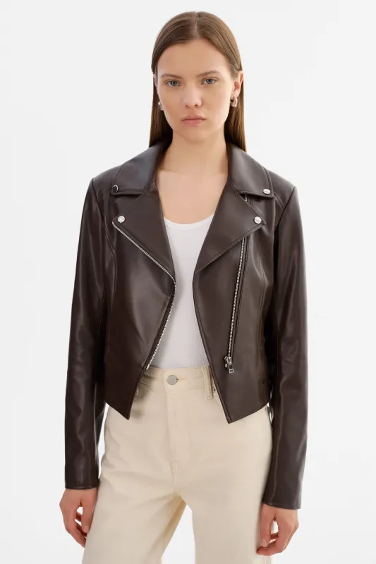 PASCALE | Fitted Faux Leather Jacket sold by La Marque