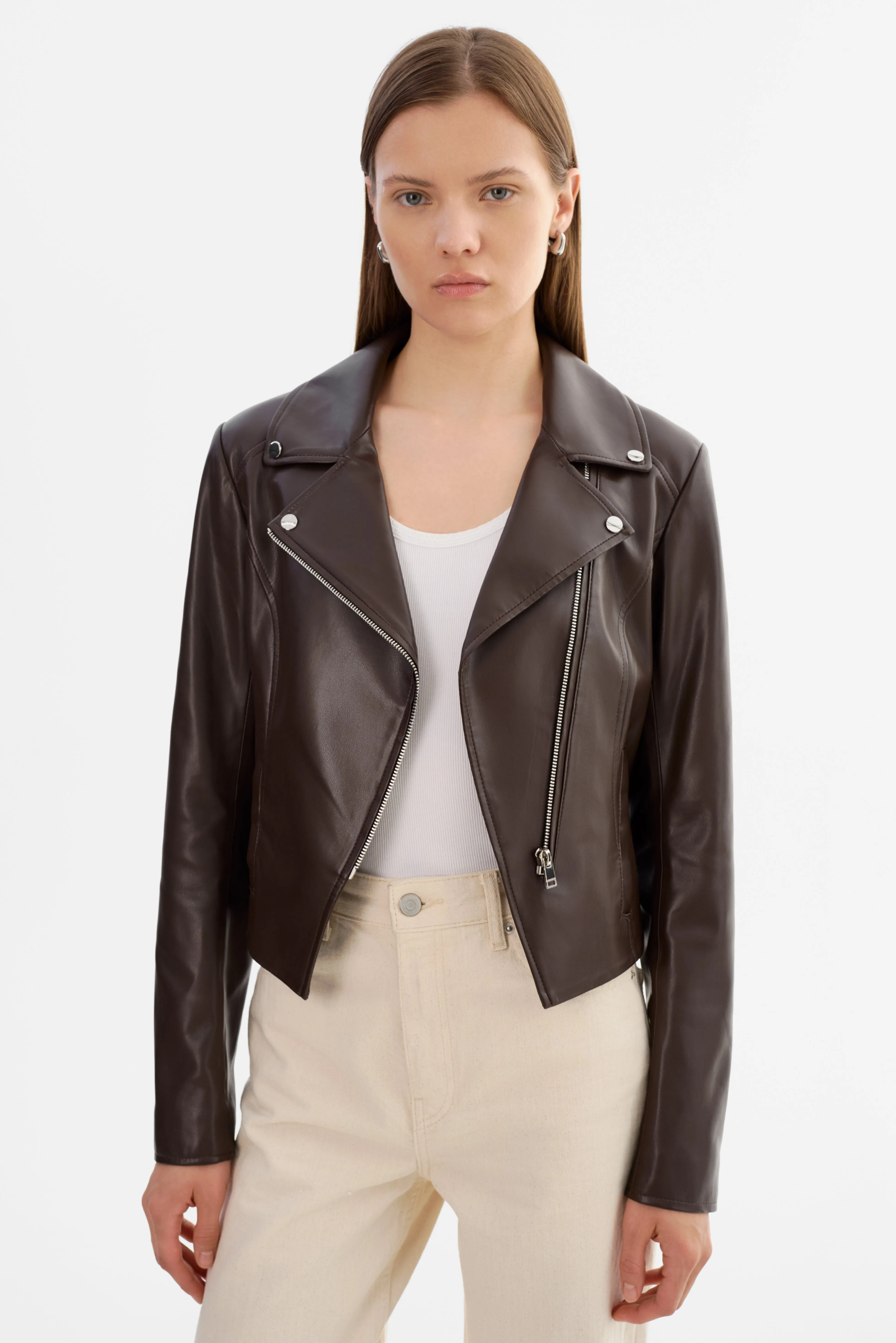 PASCALE | Fitted Faux Leather Jacket sold by LAMARQUE
