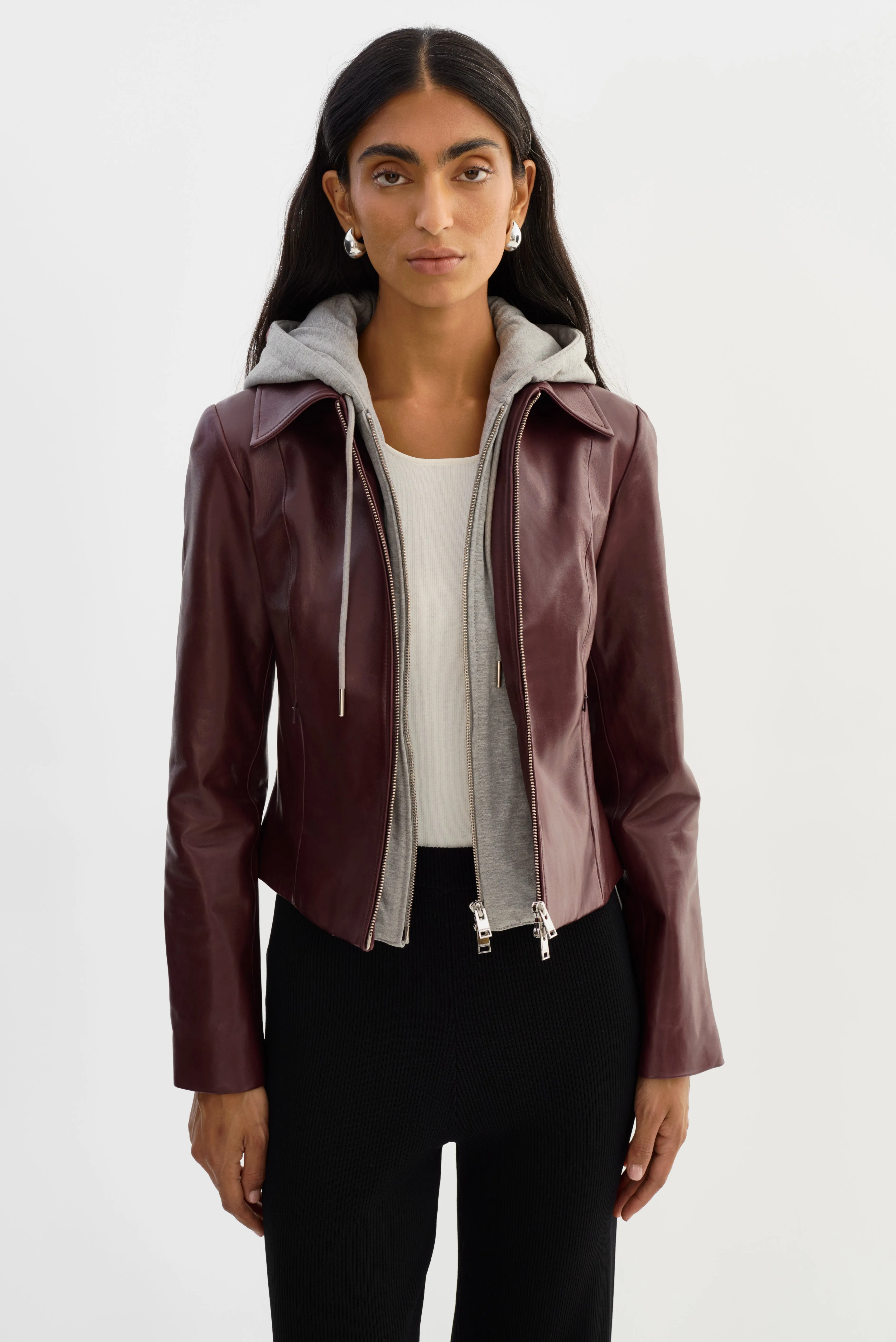 SALLY | Leather Biker Jacket sold by LAMARQUE product image thumbnail 3
