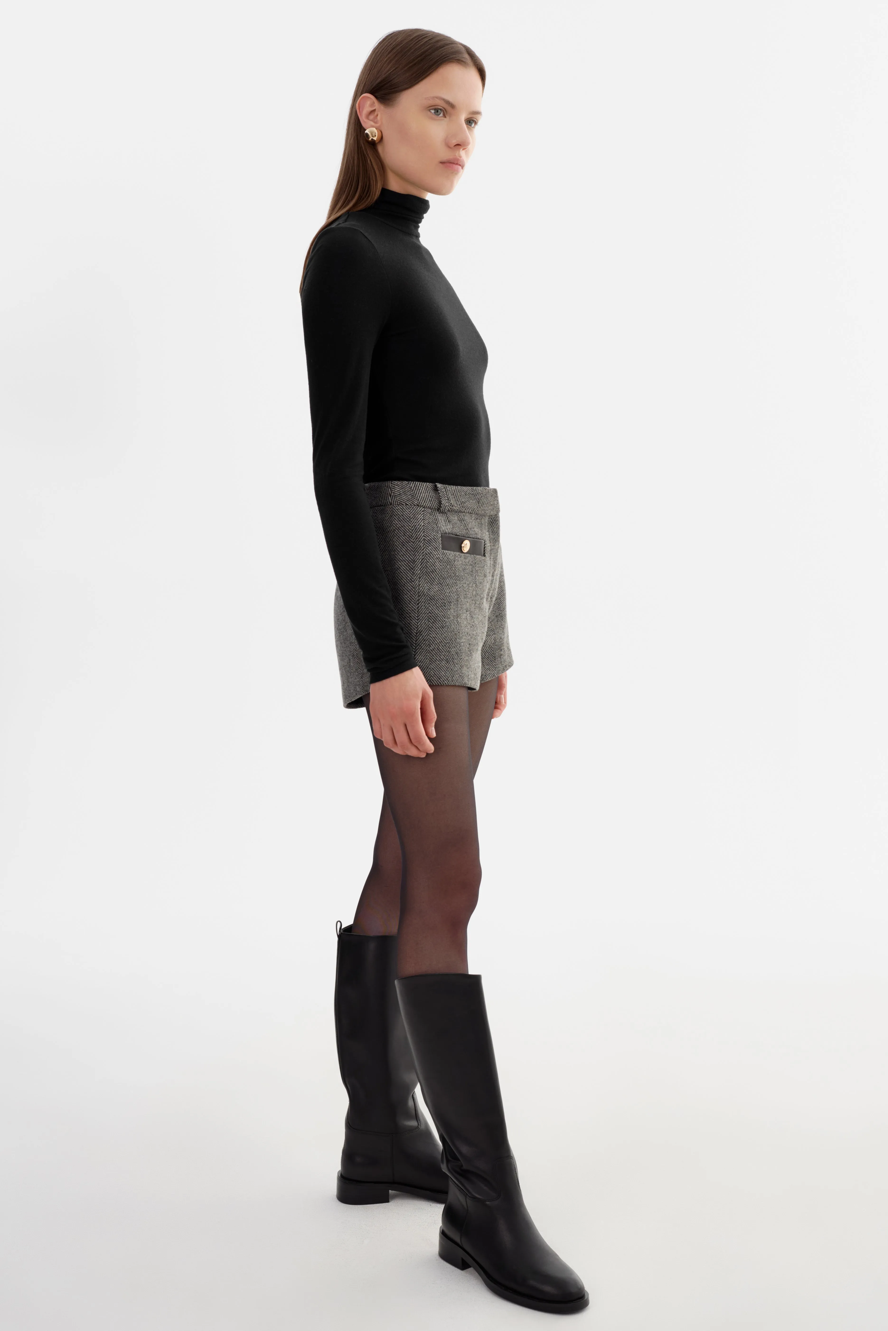 AMRITA | Herringbone Mini Shorts sold by La Marque product image thumbnail 4