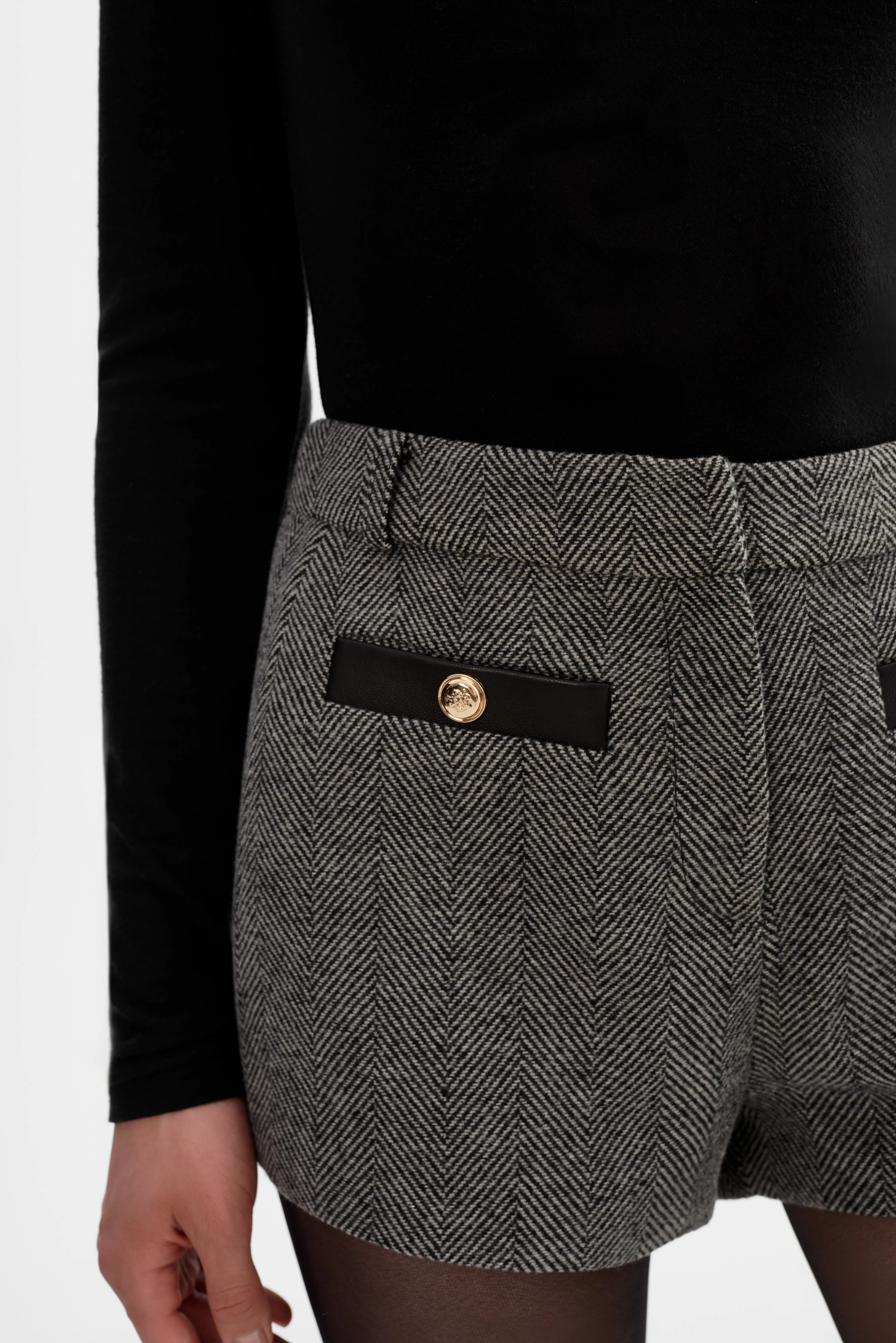 AMRITA | Herringbone Mini Shorts sold by La Marque product image thumbnail 3