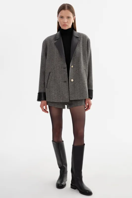 EVIE | Herringbone Blazer sold by LAMARQUE