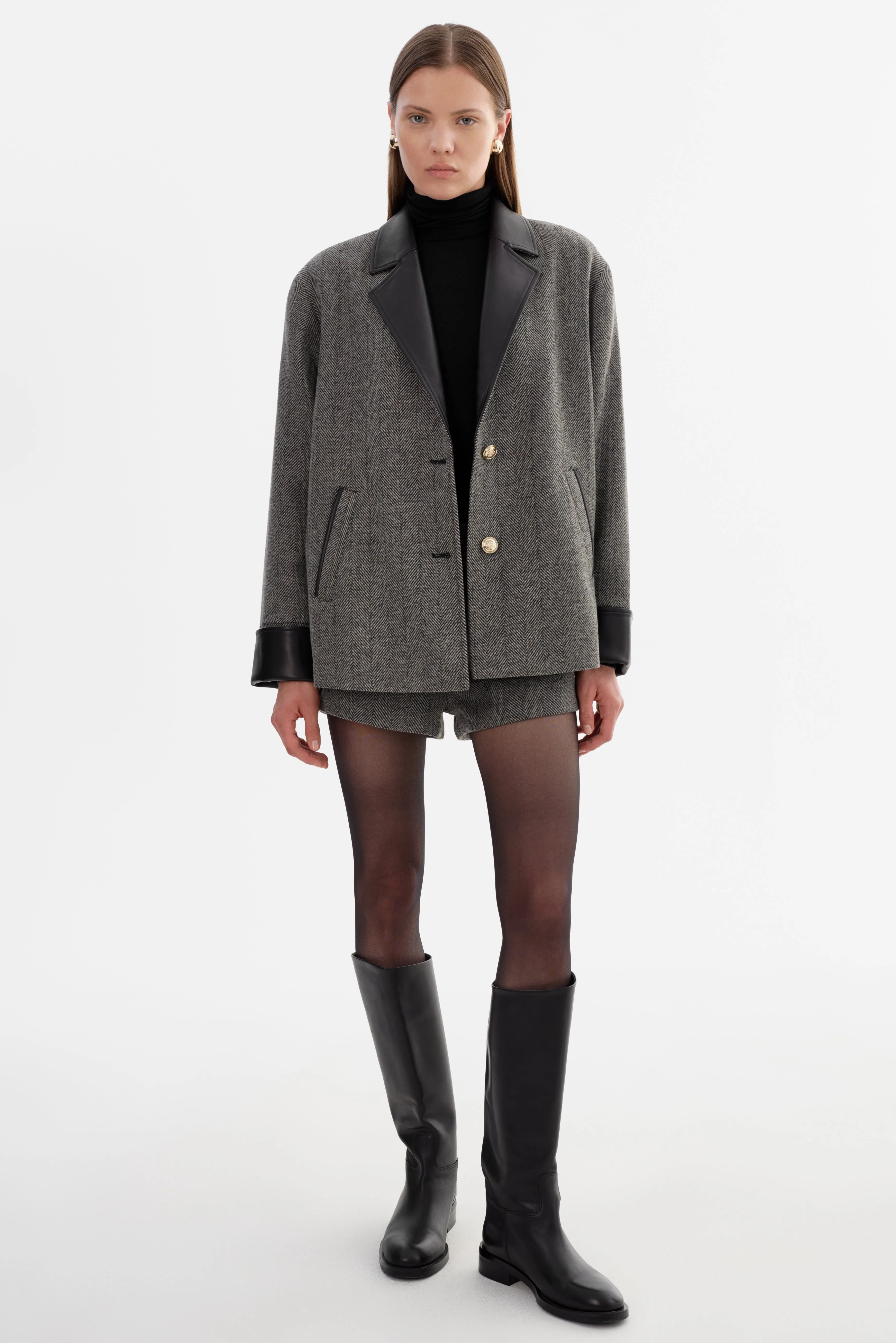 EVIE | Herringbone Blazer sold by LAMARQUE