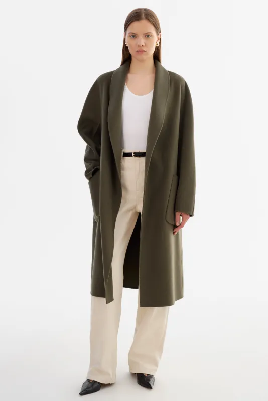 THARA | Shawl Collar Wool Coat sold by LAMARQUE