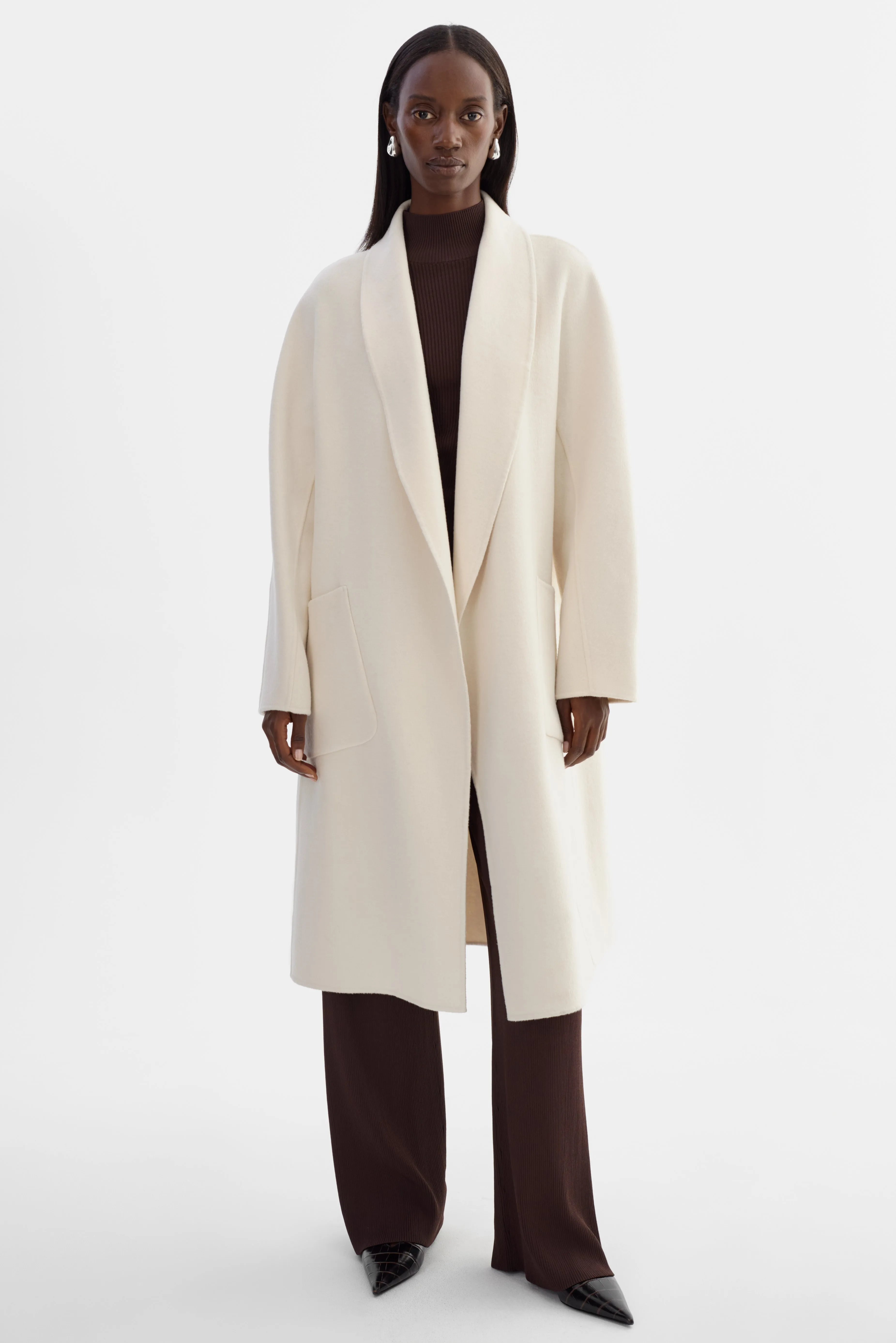 THARA | Shawl Collar Wool Coat sold by LAMARQUE product image thumbnail 2