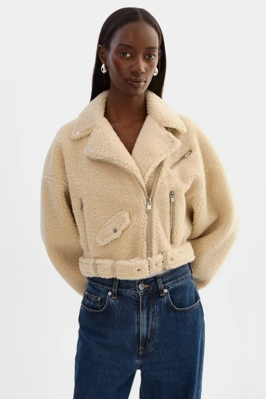 BRINA | Sherpa Biker Jacket sold by LAMARQUE