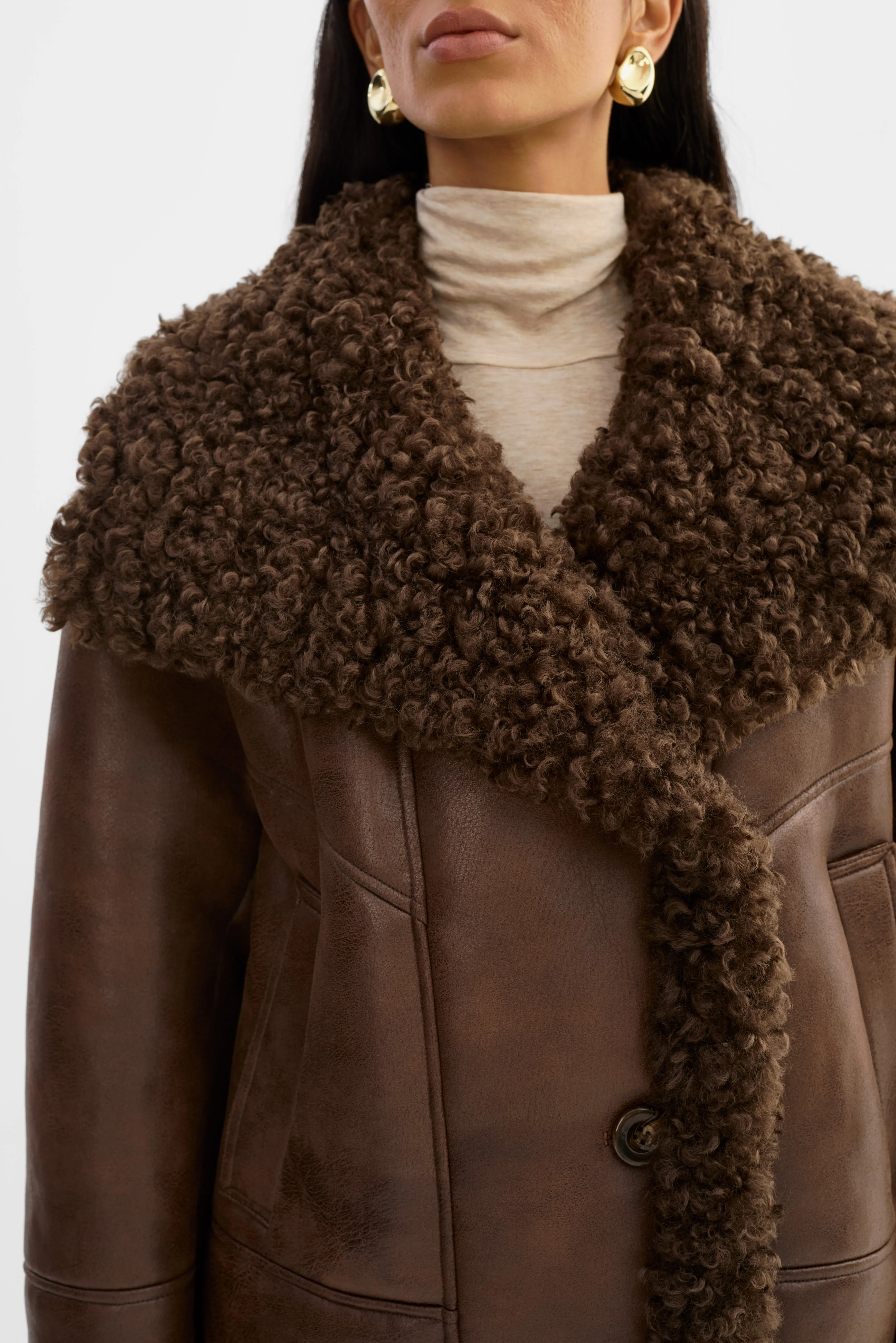 DEMI | Faux Shearling Coat sold by LAMARQUE product image thumbnail 4