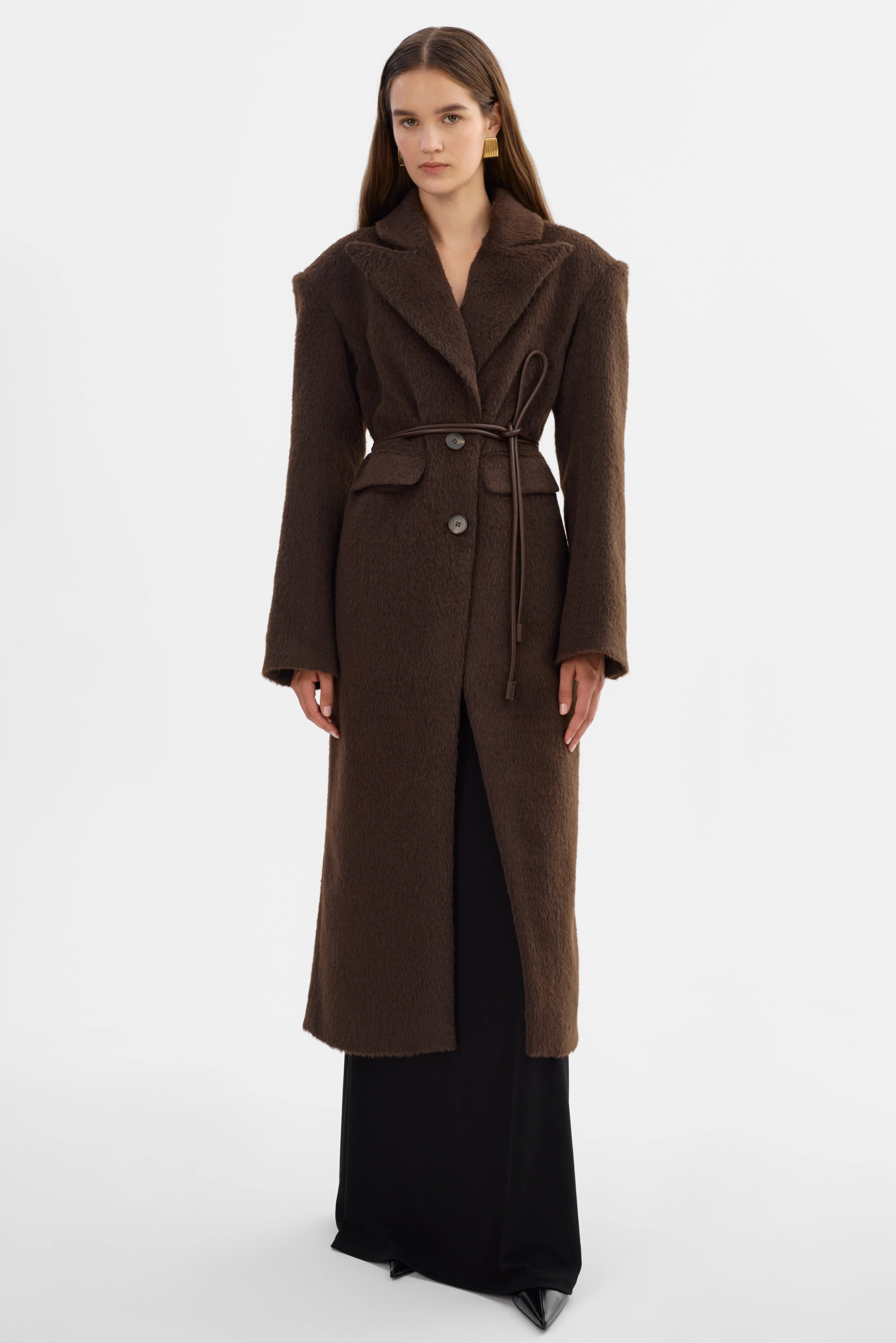 AALIYAH | Textured Hourglass Coat sold by LAMARQUE