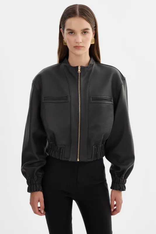 EDITH | Leather Bomber Jacket sold by LAMARQUE
