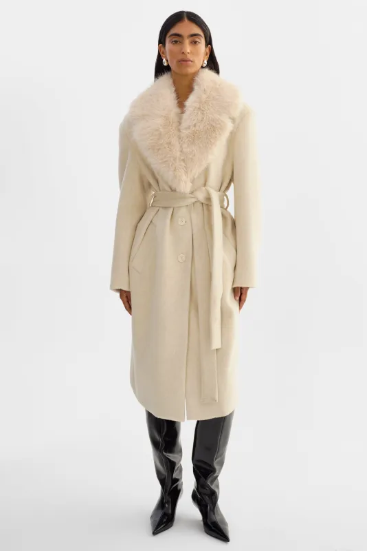 TILLIE | Belted Wool Coat sold by LAMARQUE