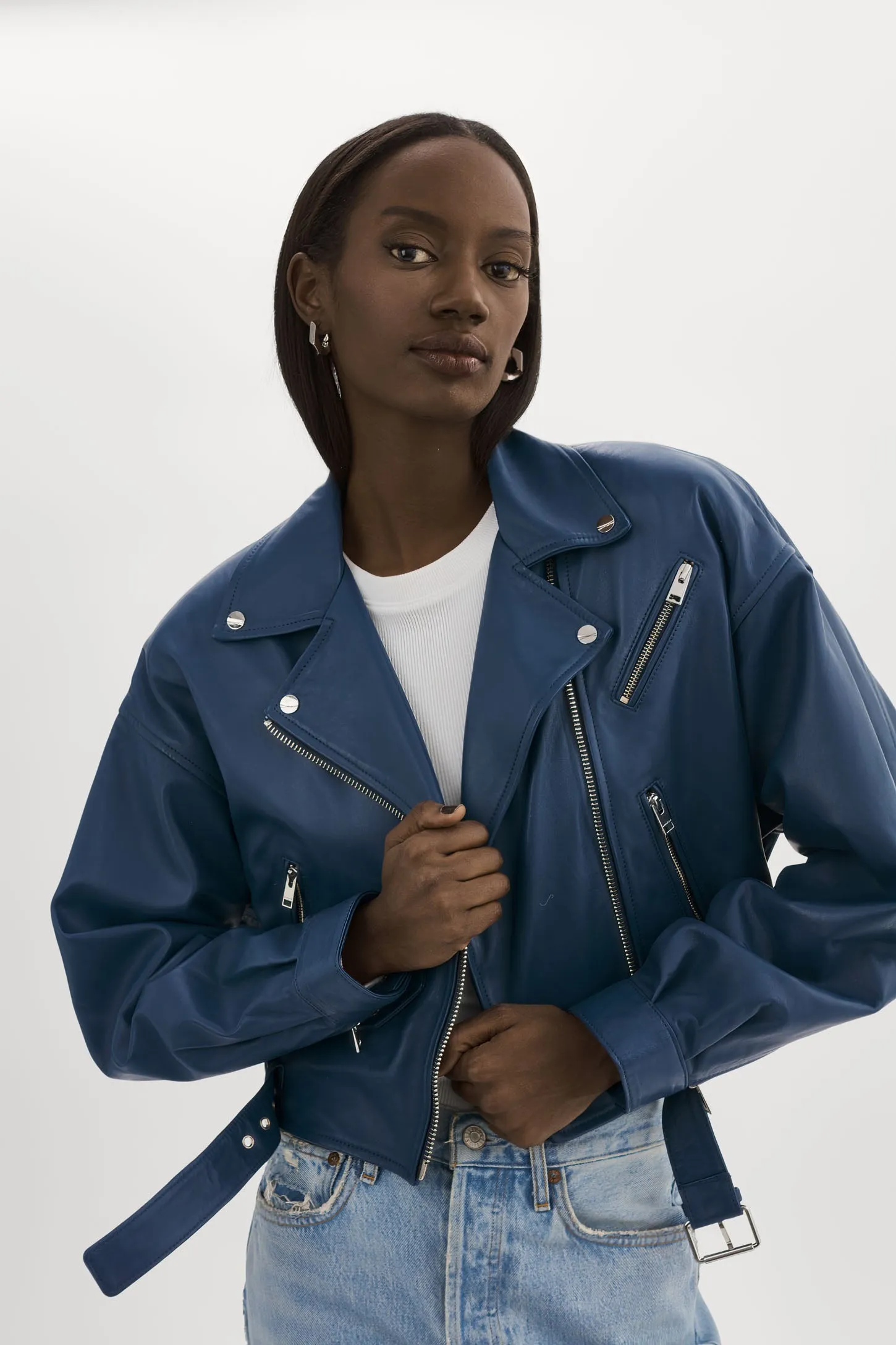 DYLAN | 80's Leather Biker Jacket sold by La Marque product image thumbnail 3